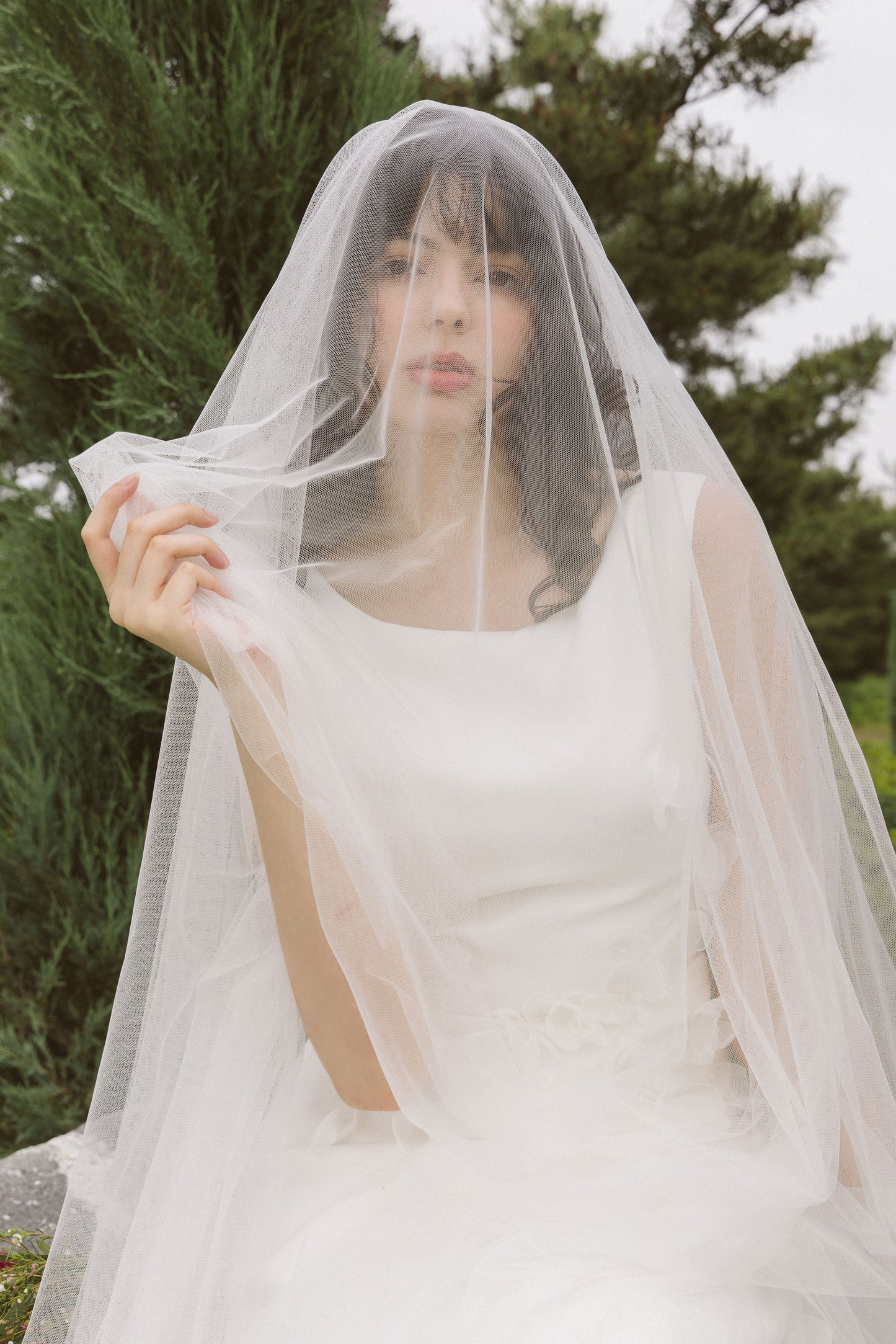 Boho Wedding Dress with Handmade Flower