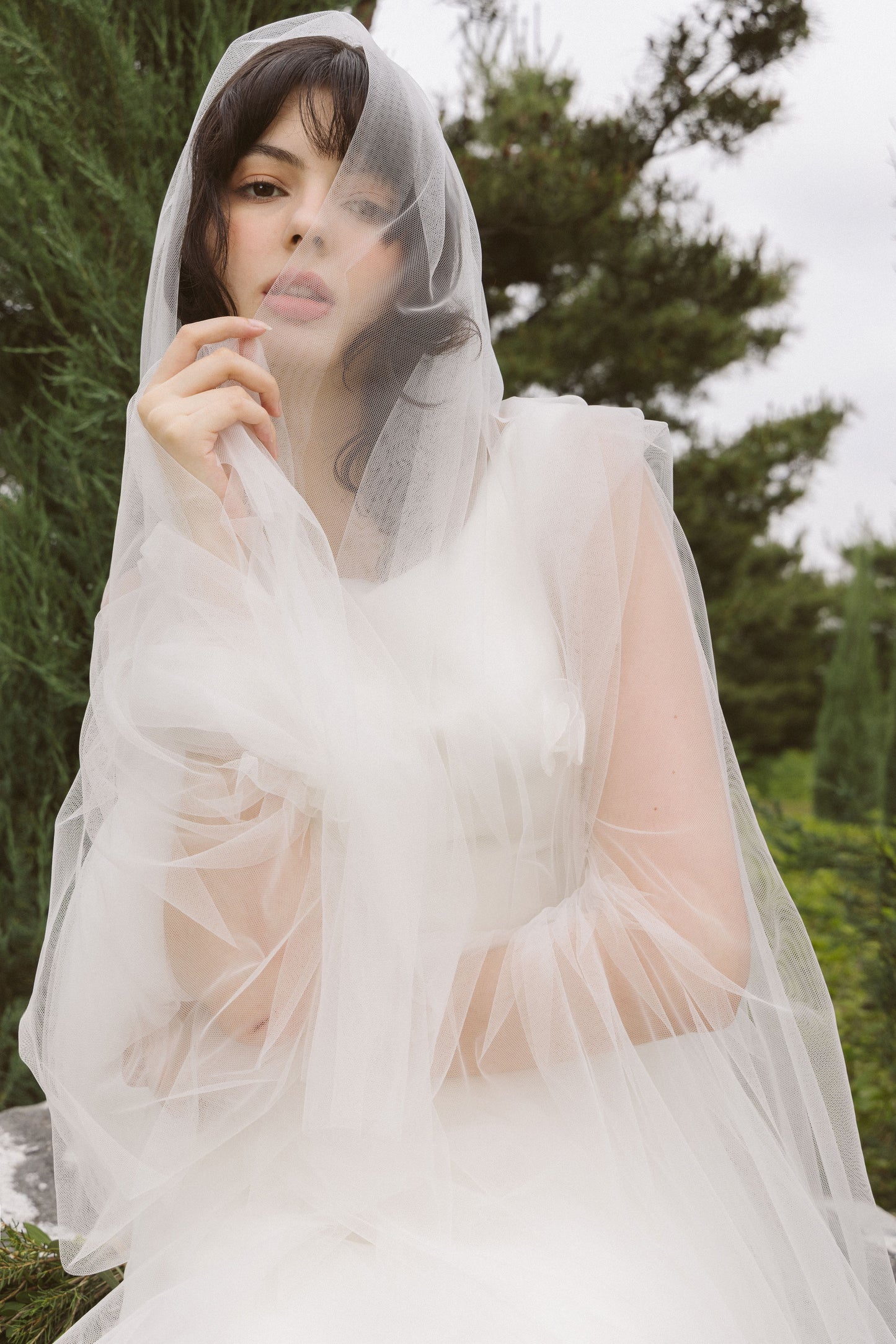 Boho Wedding Dress with Handmade Flower