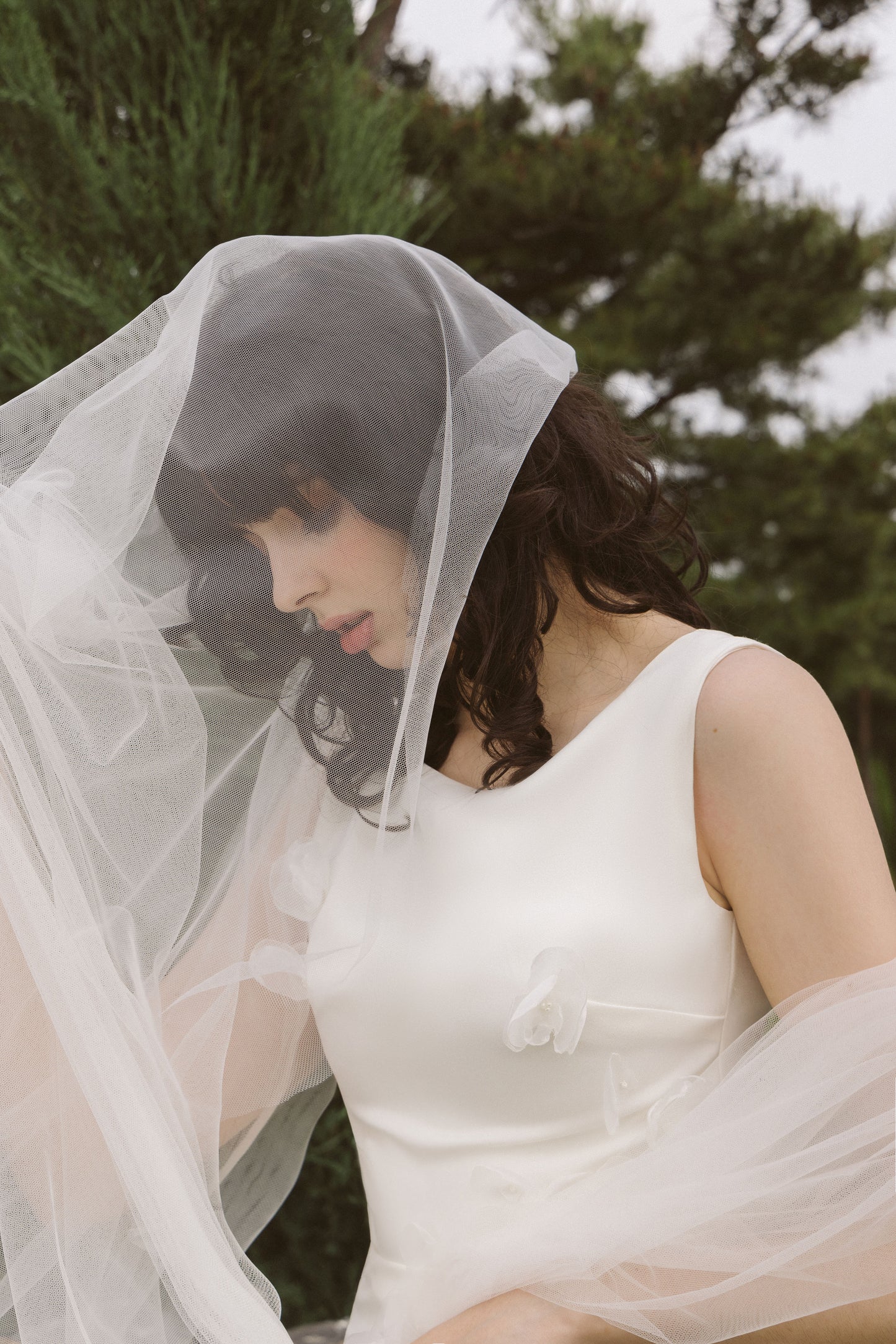 Boho Wedding Dress with Handmade Flower
