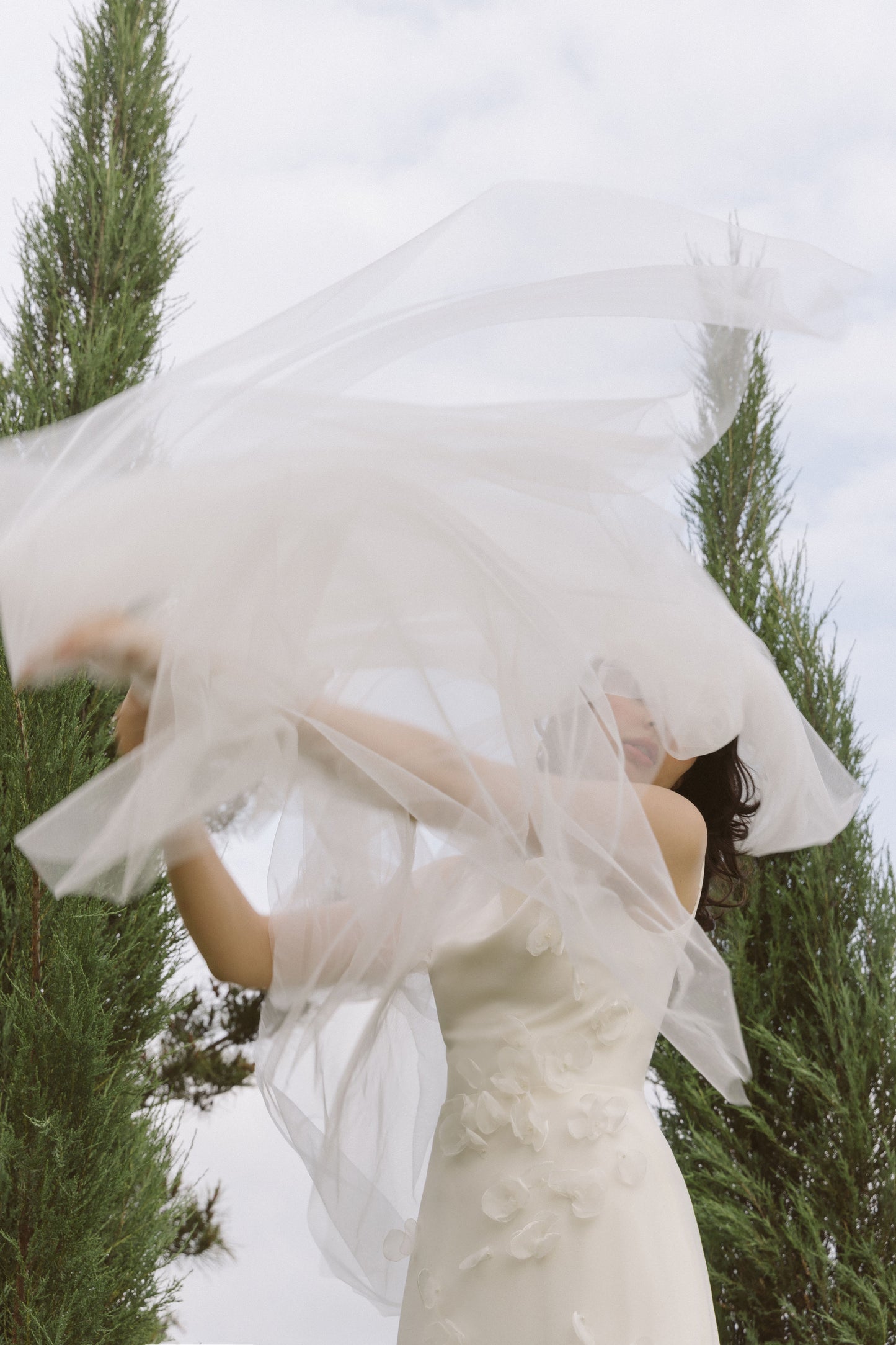 Boho Wedding Dress with Handmade Flower