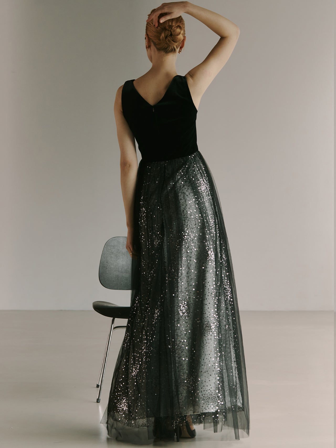 Elegant Black Gown Tulle Dress