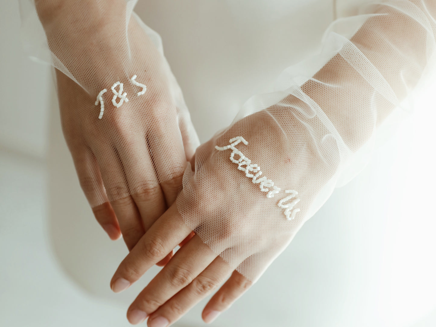 Personalized Fingerless Gloves Tulle Sleeves