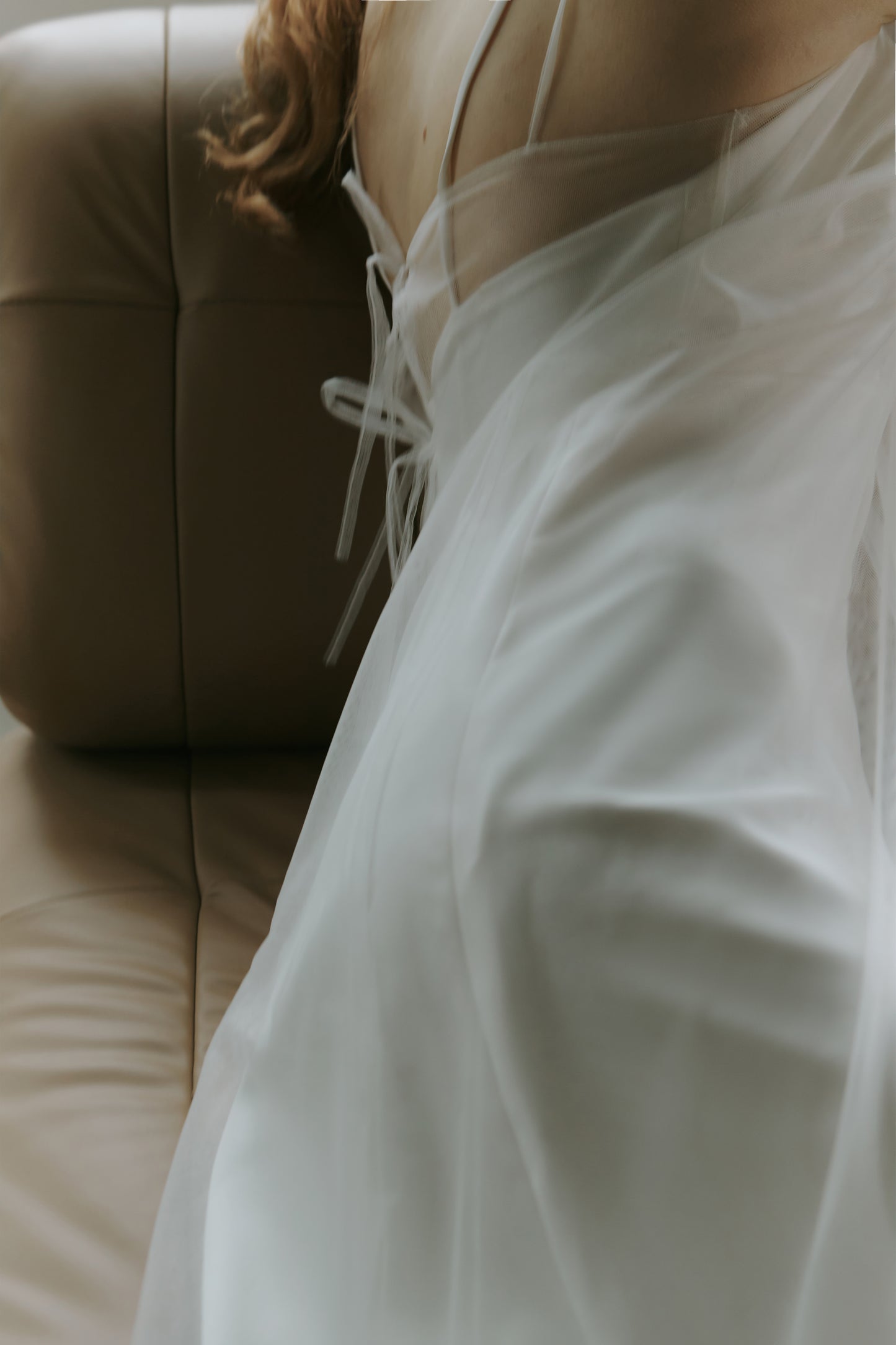 Elegant Tulle Slip Wedding Dress