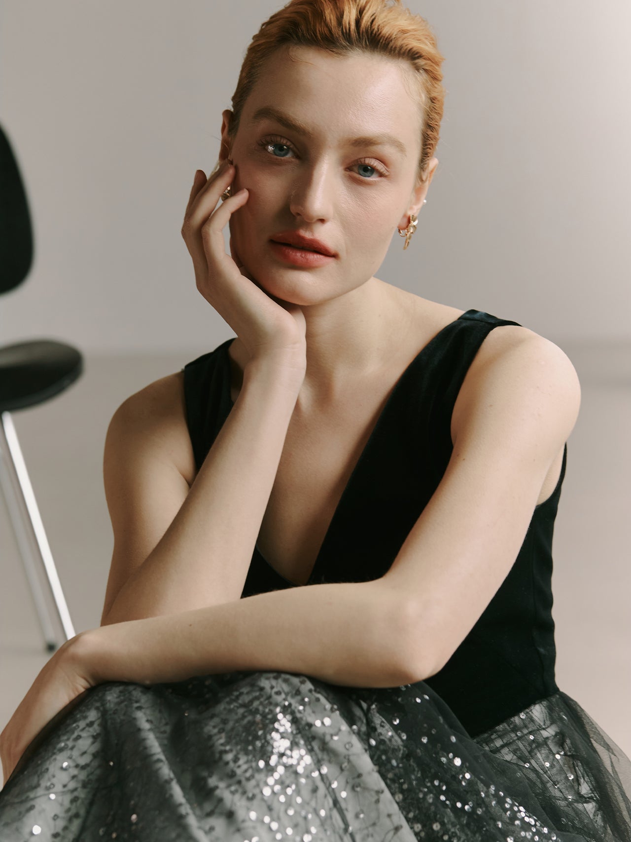 Elegant Black Gown Tulle Dress