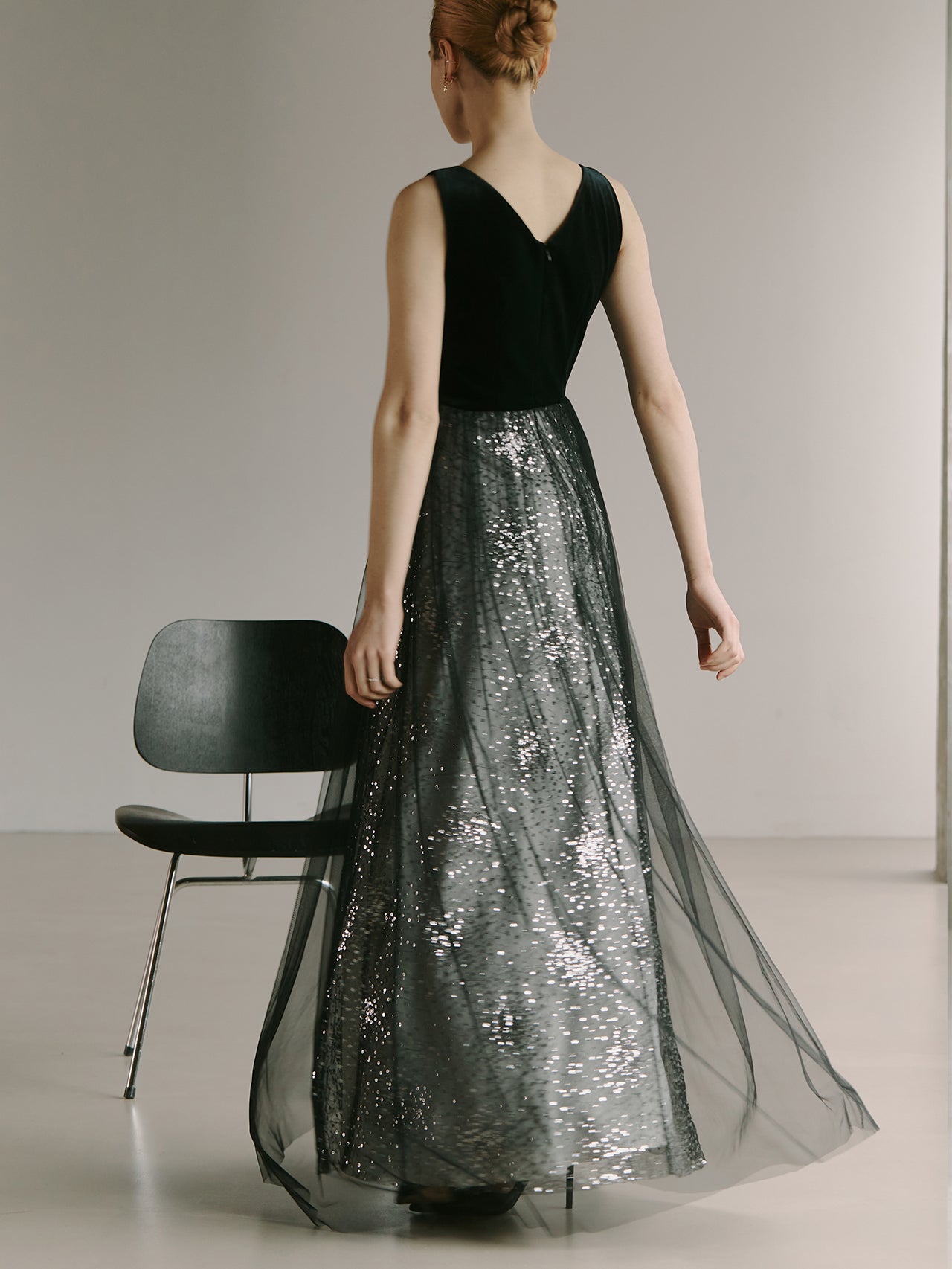 Elegant Black Gown Tulle Dress