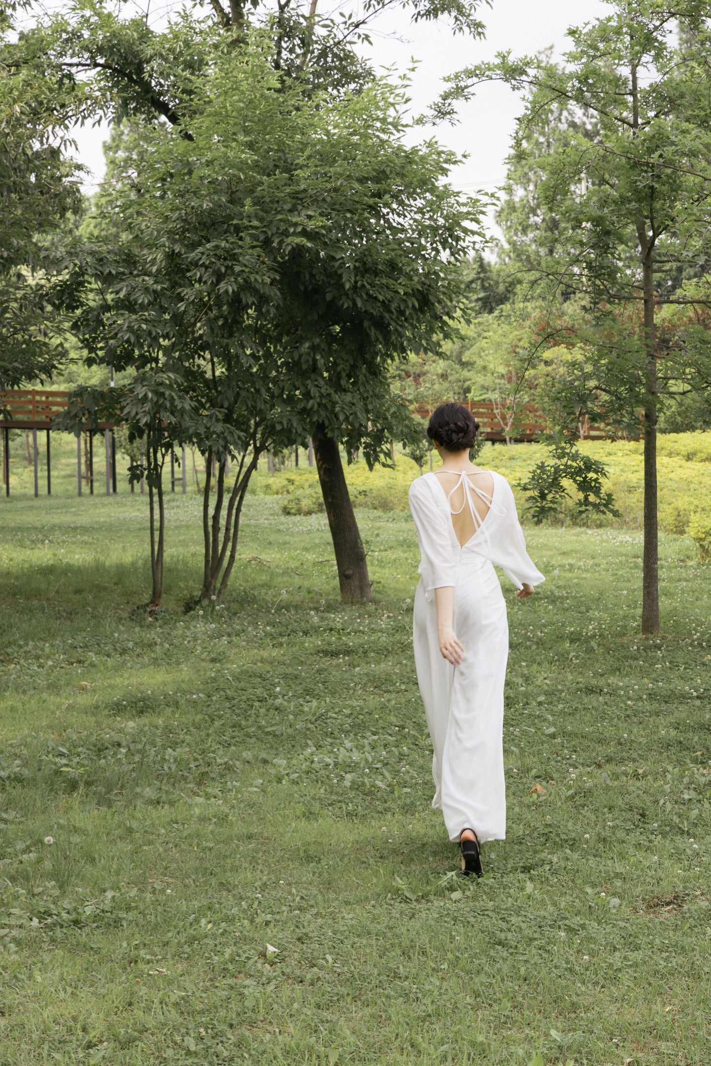 White V-neckline Jumpsuit