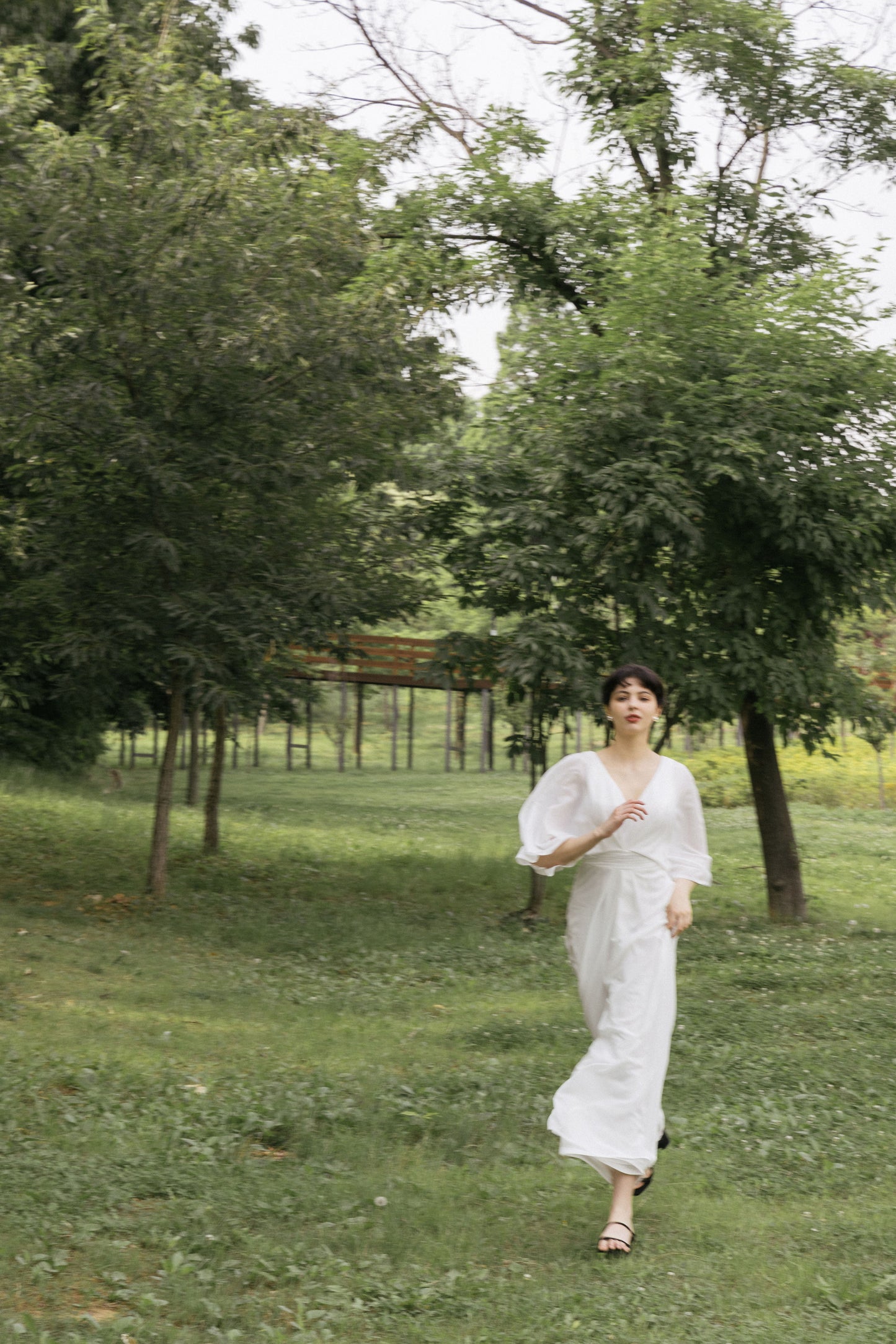 White V-neckline Jumpsuit