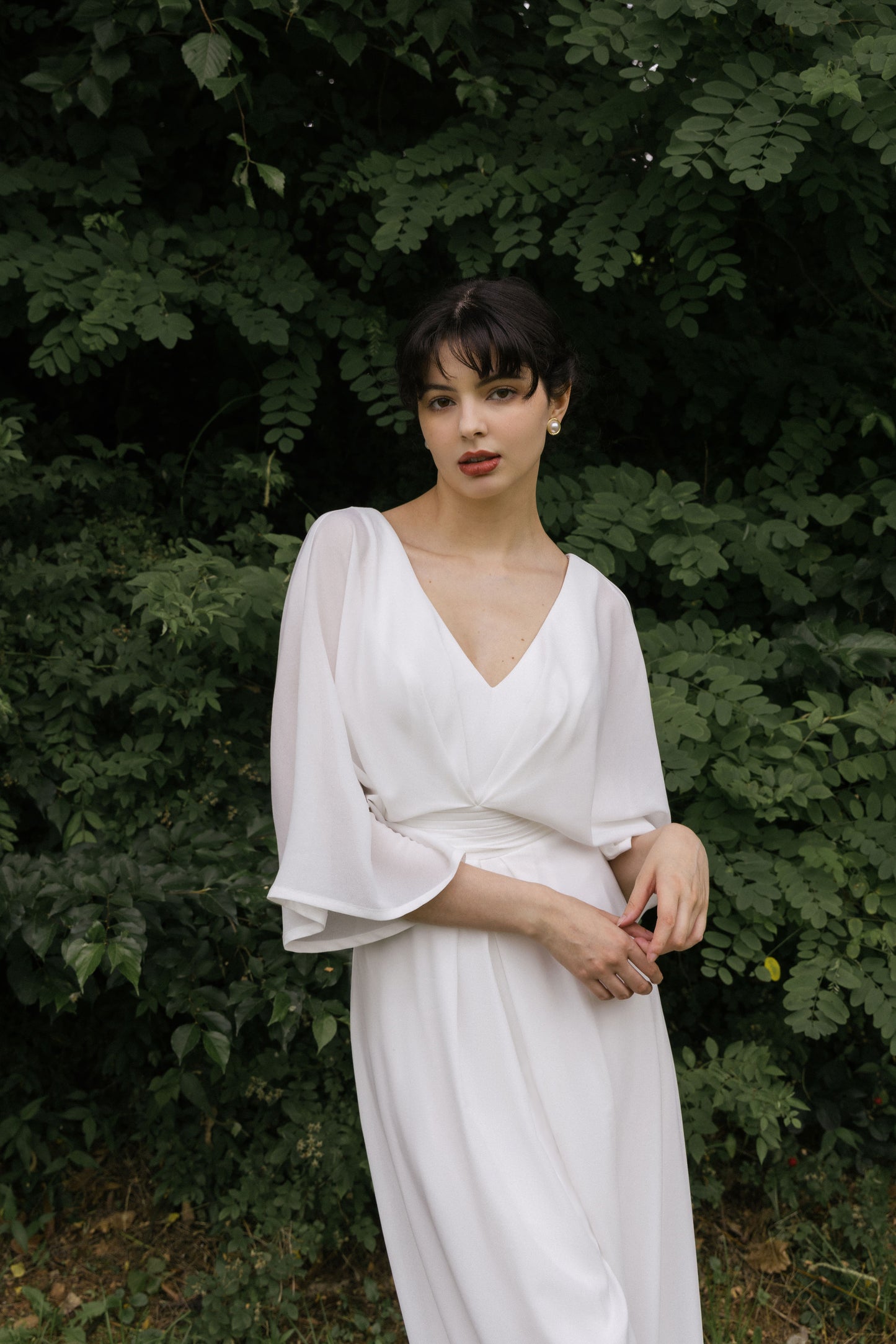 White V-neckline Jumpsuit