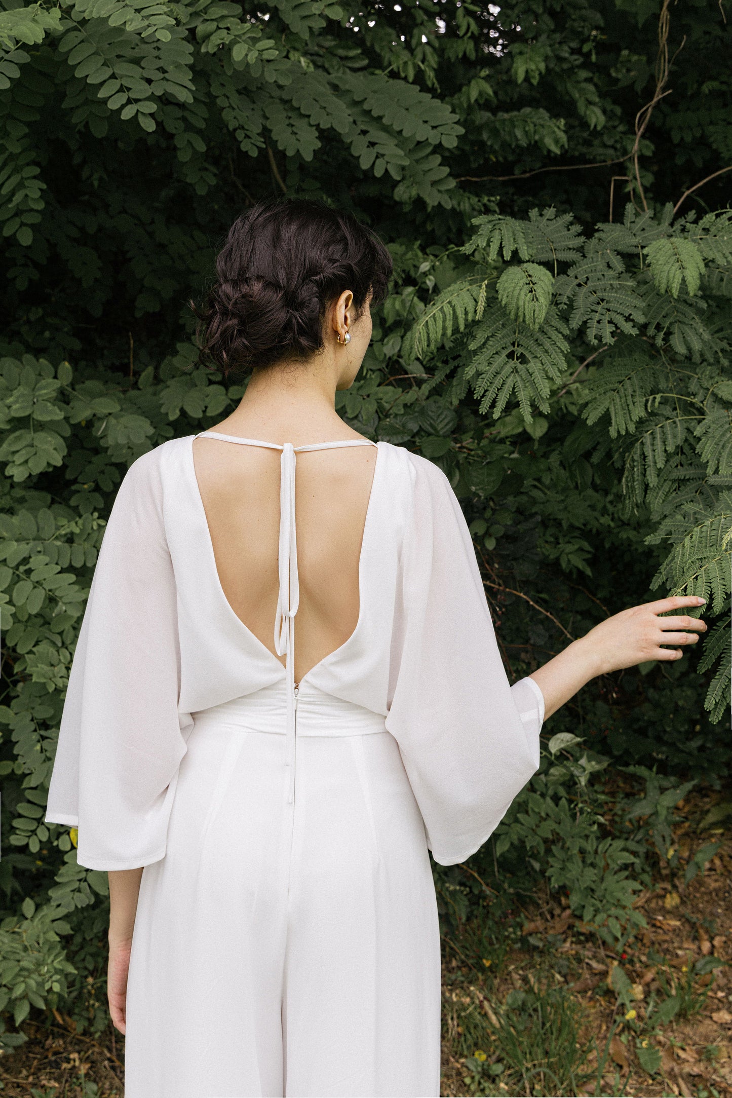 White V-neckline Jumpsuit