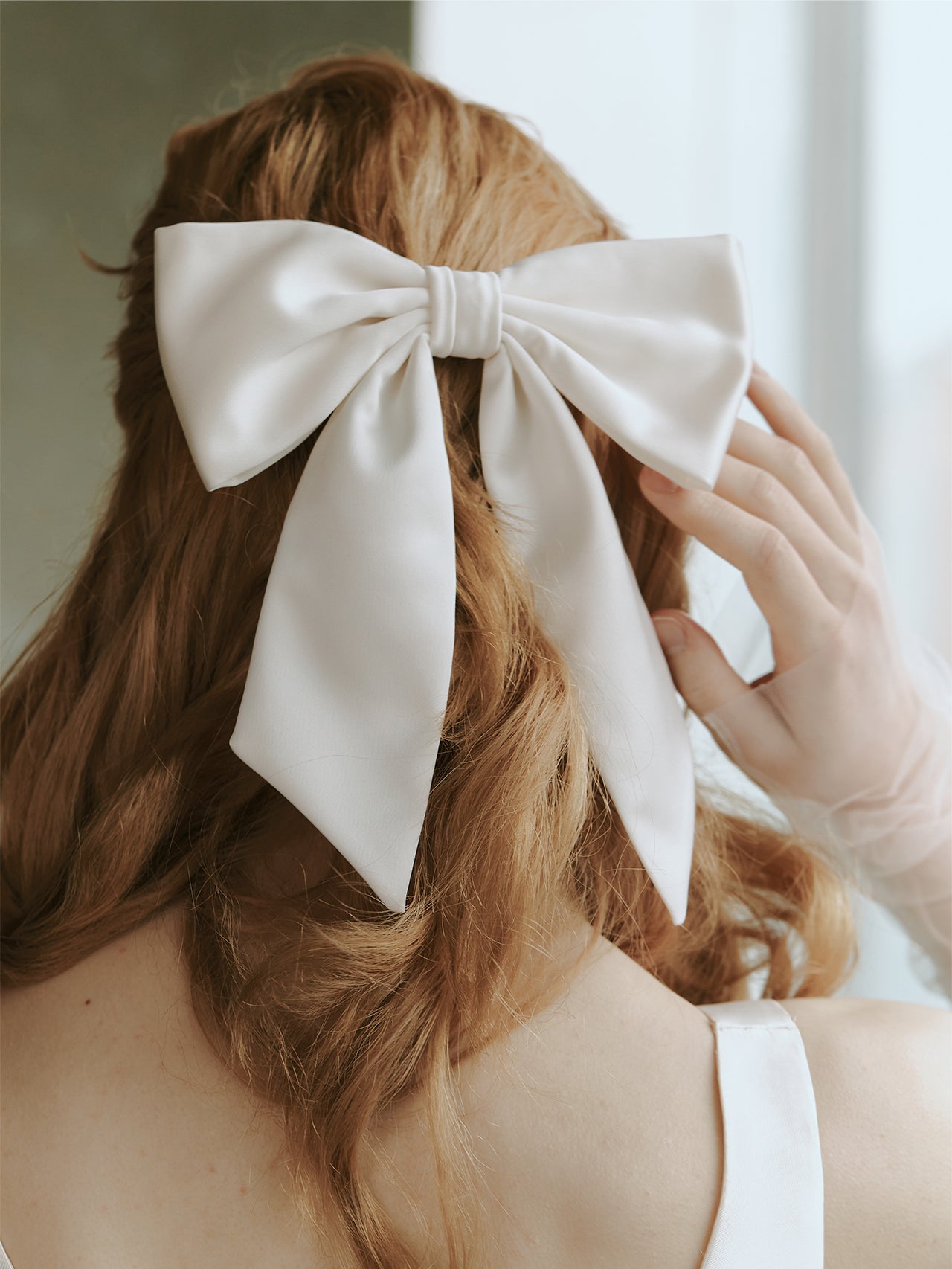 Silky Satin Oversized Bridal Bow