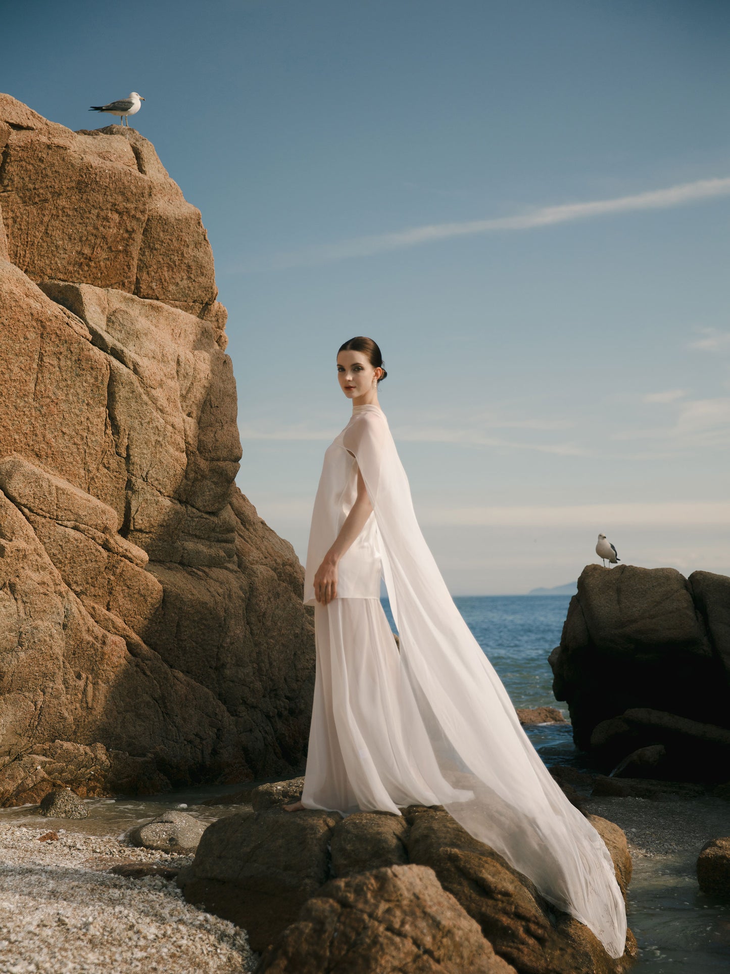 Silk Bridal Cape Veil - Wedding Dress Topper