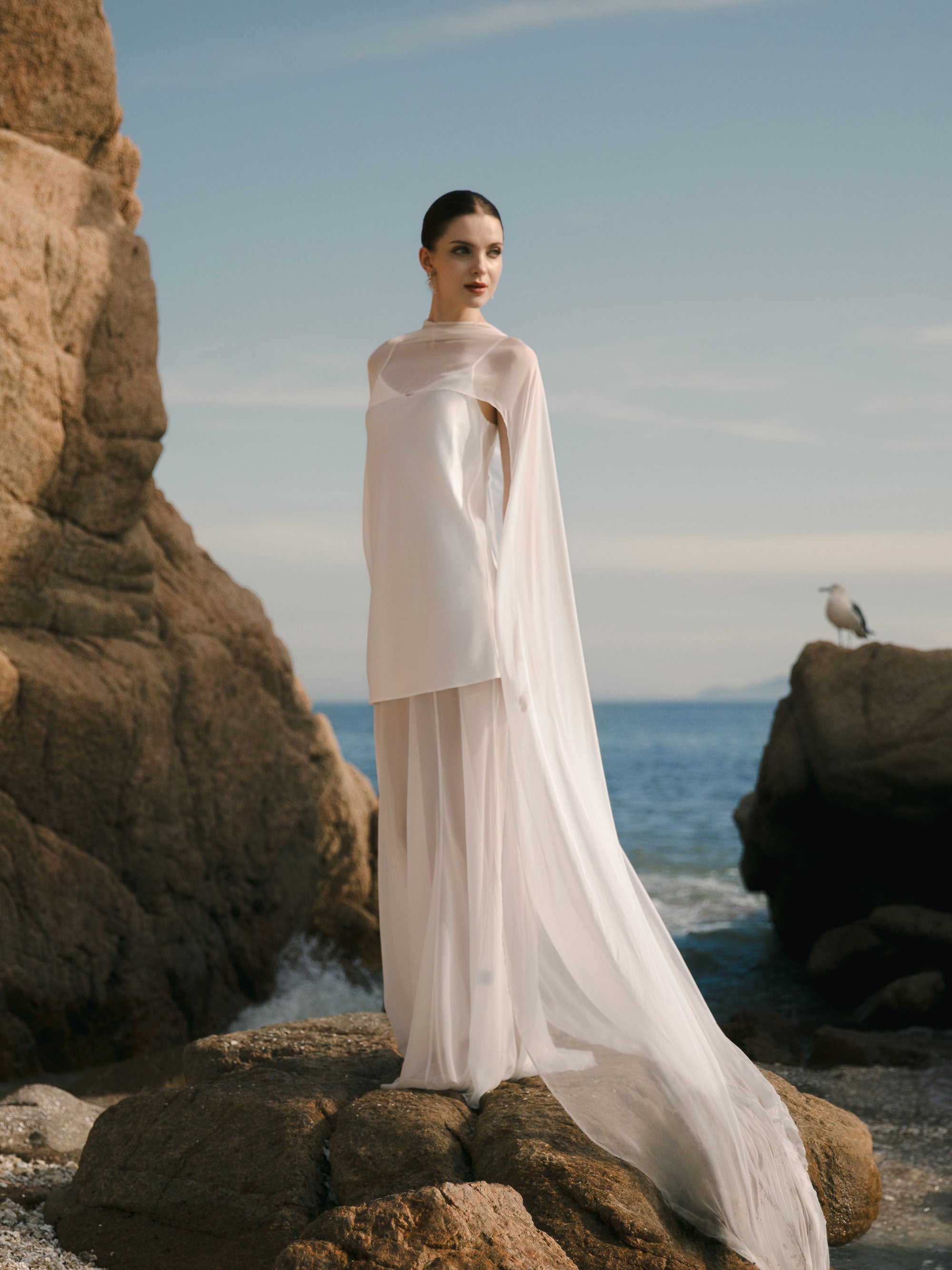 Pure Silk Bridal Cape Veil - Wedding Dress Topper