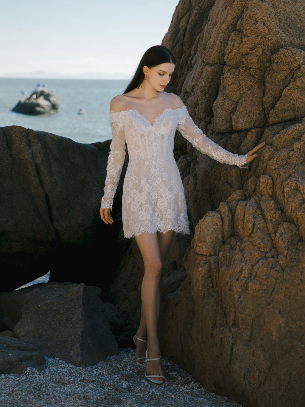 Lace Mini Wedding Dress - Bridal After Party Dress