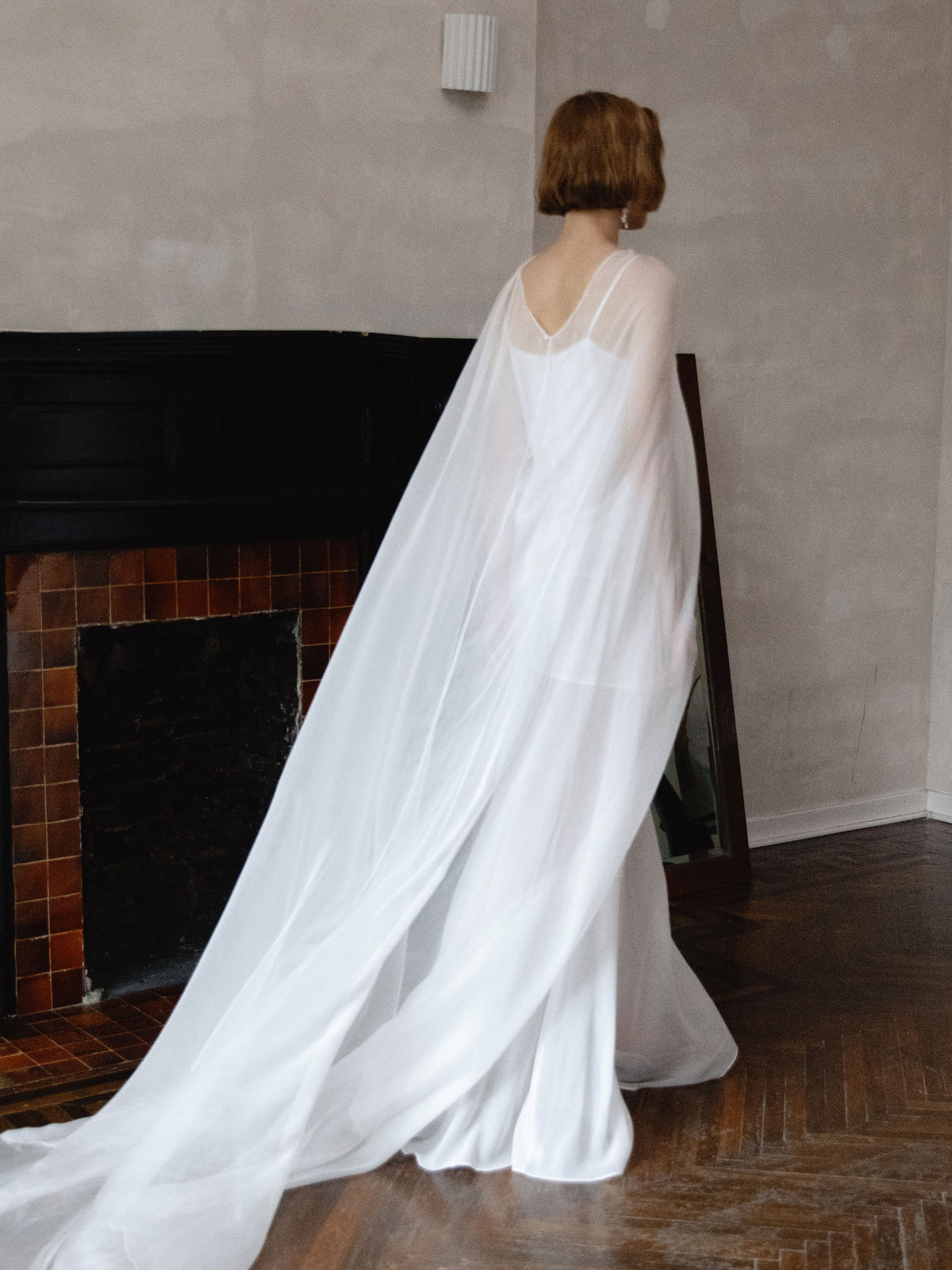 Pure Silk Bridal Cape Veil