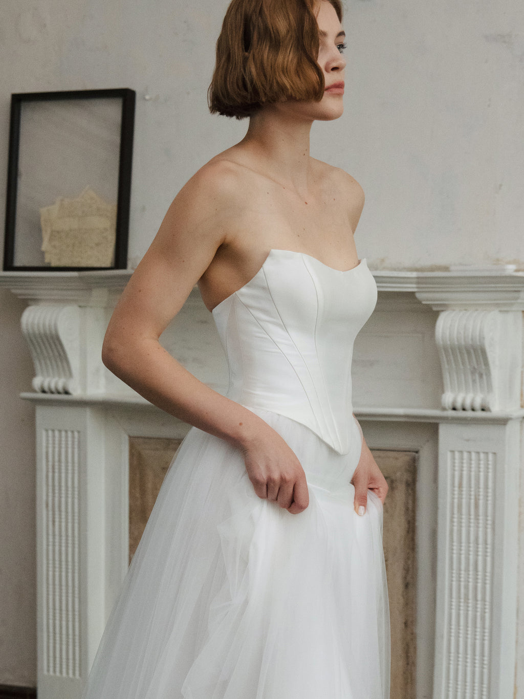 Tulle Skirt Two Piece Set - Corset Wedding Dress
