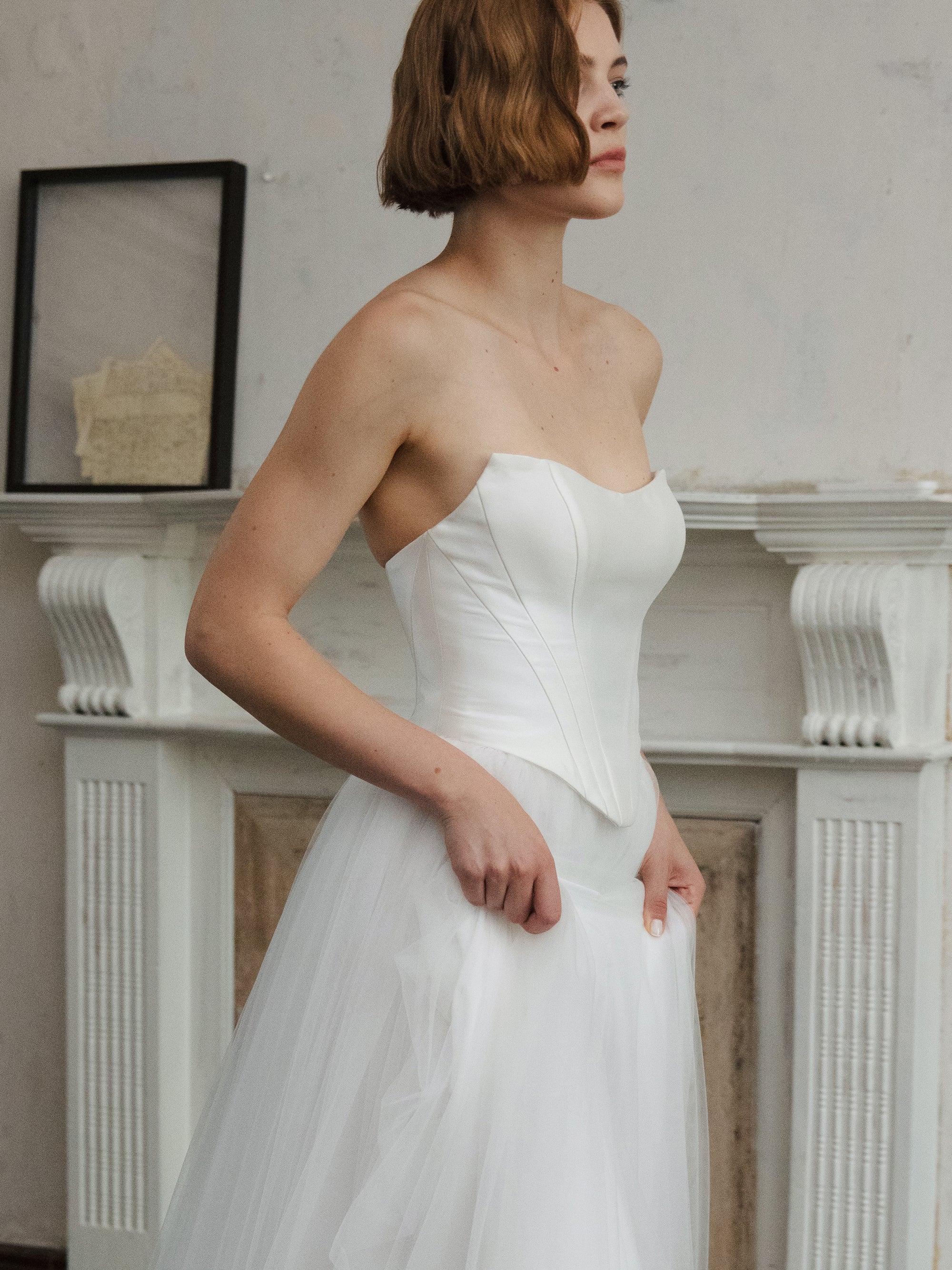 Tulle Skirt Two Piece Set - Corset Wedding Dress
