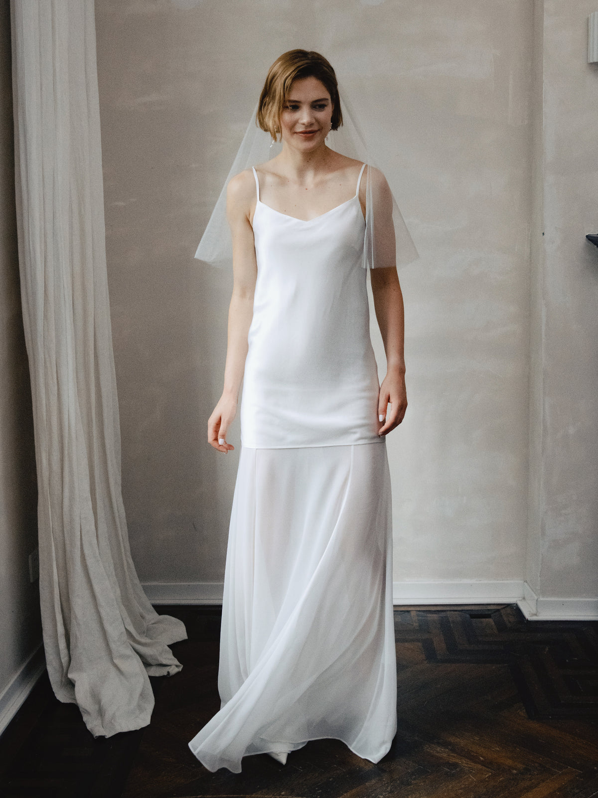 Asetete Satin Slip Wedding Dress