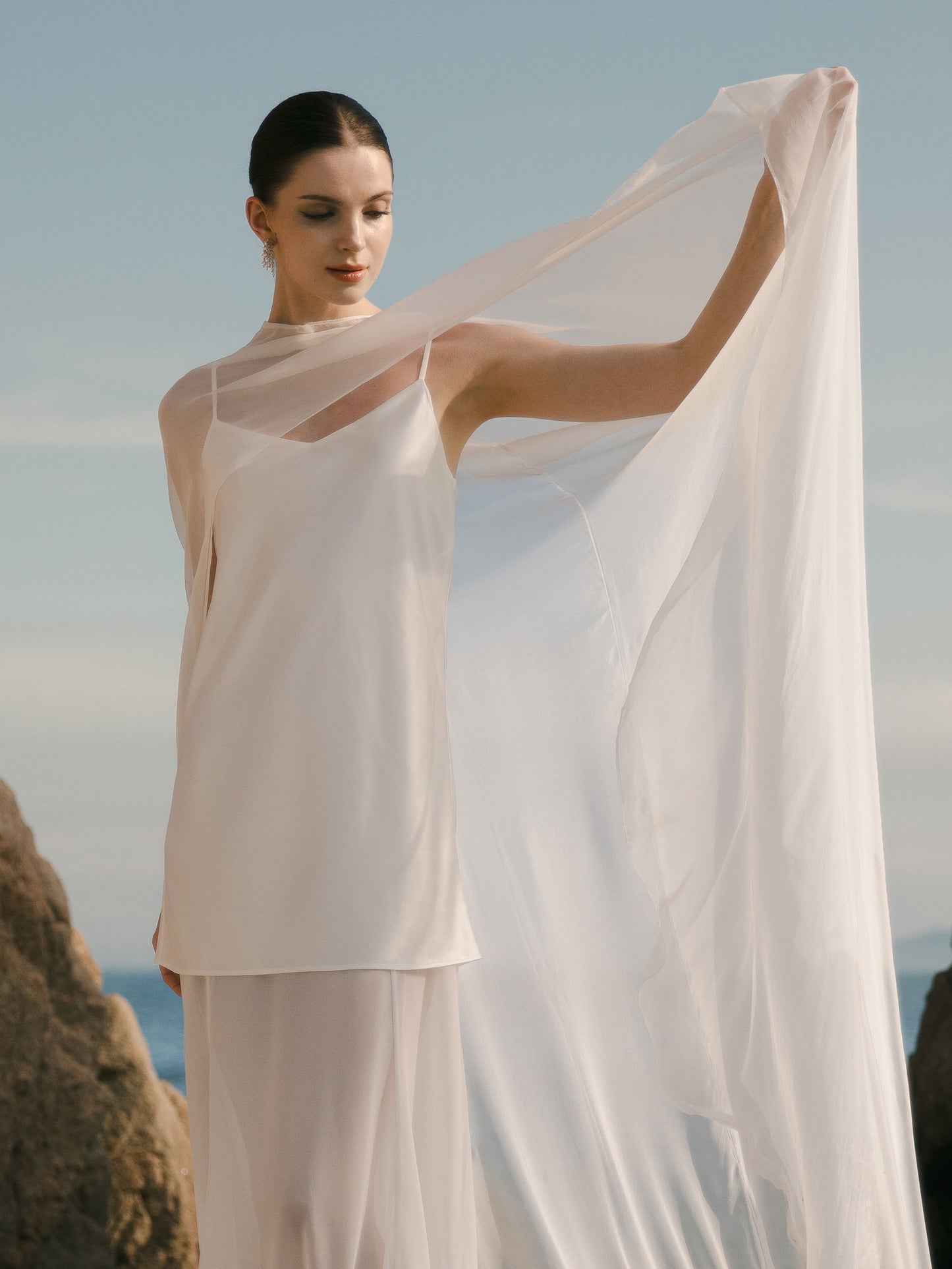 Silk Bridal Cape Veil - Wedding Dress Topper