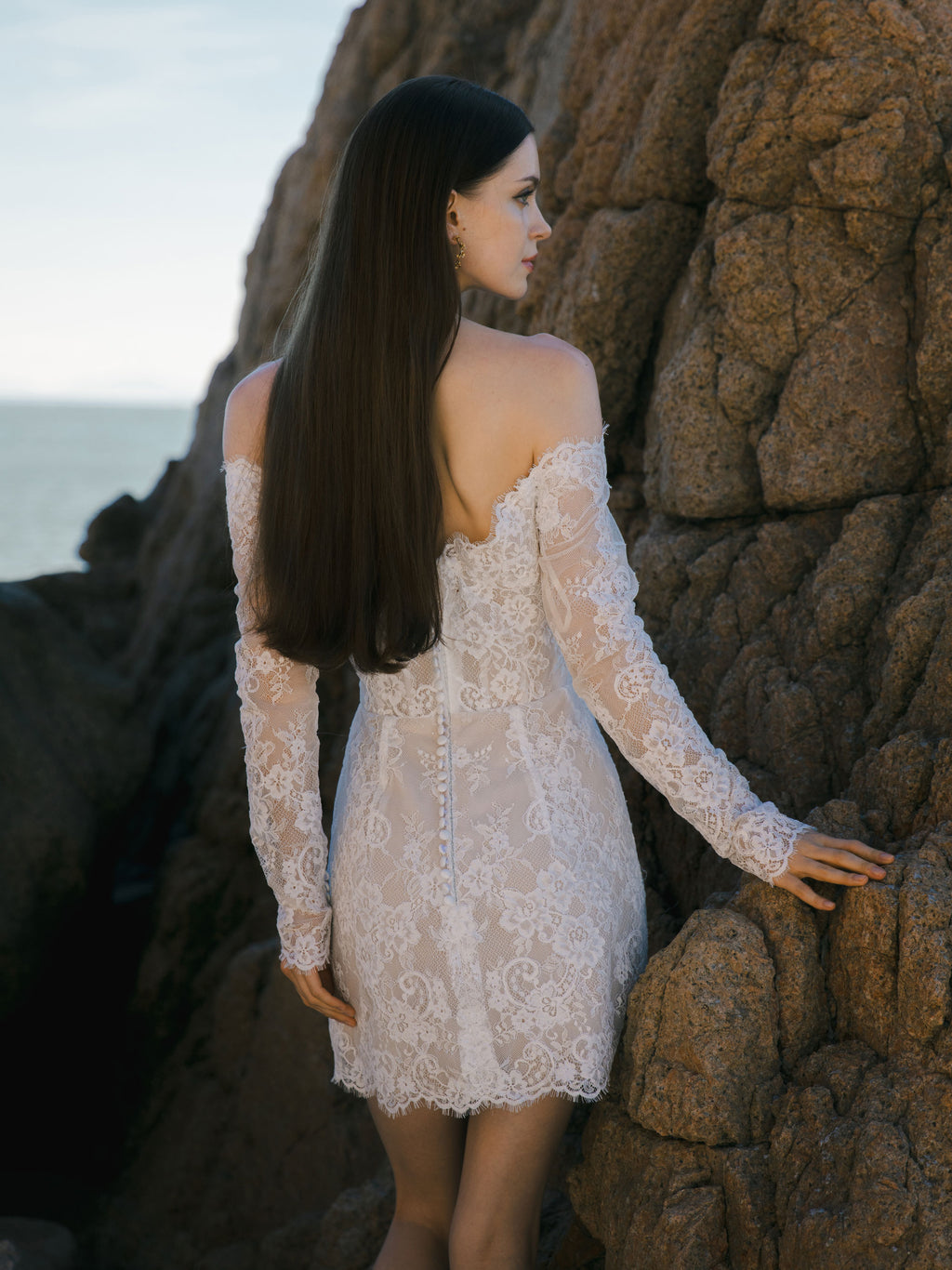 Lace Mini Wedding Dress - Bridal After Party Dress