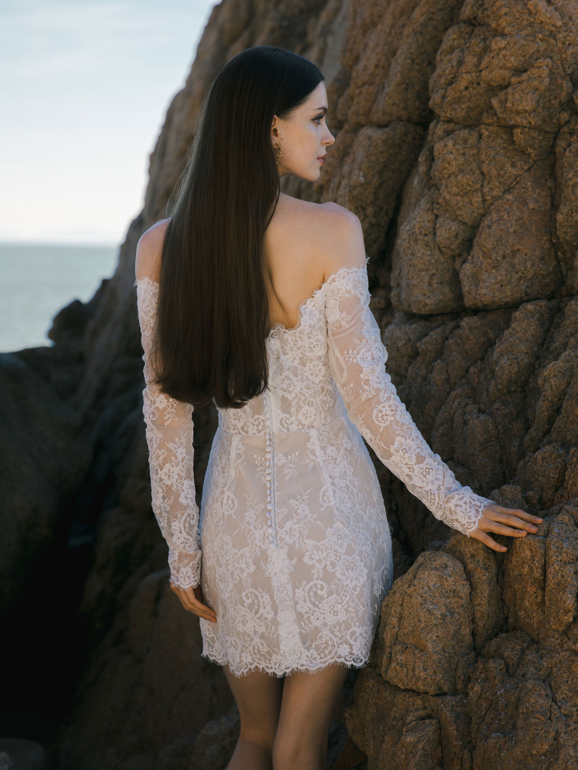 Lace Mini Wedding Dress - Bridal After Party Dress