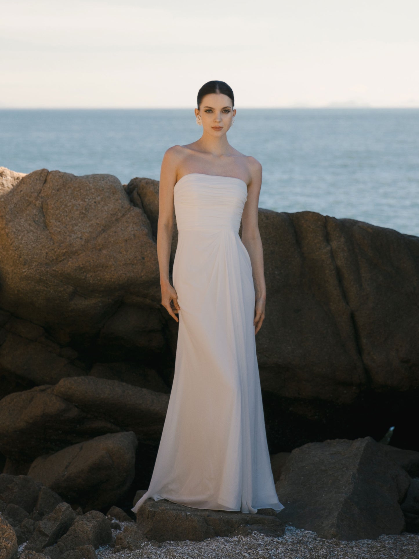 Strapless Modest Wedding Dress