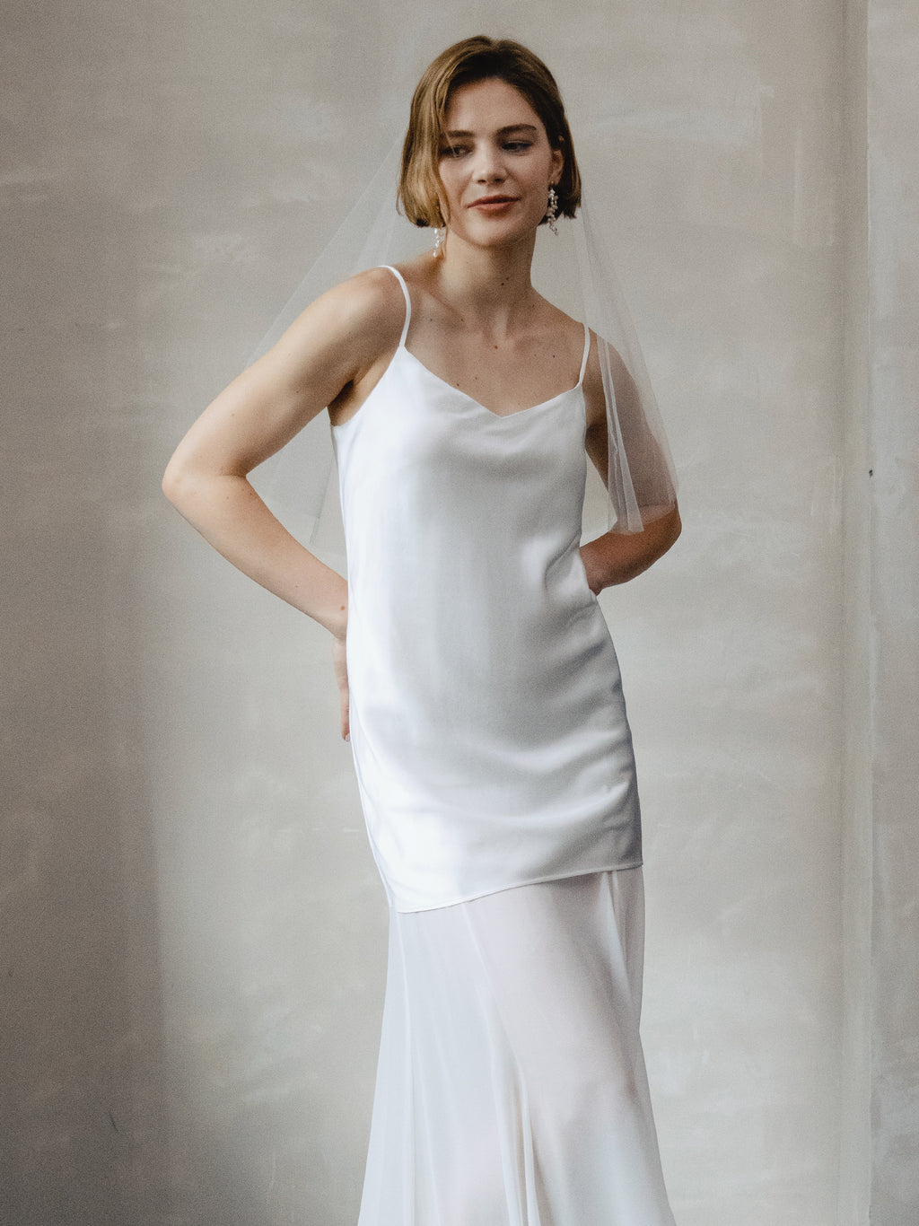 Asetete Satin Slip Wedding Dress
