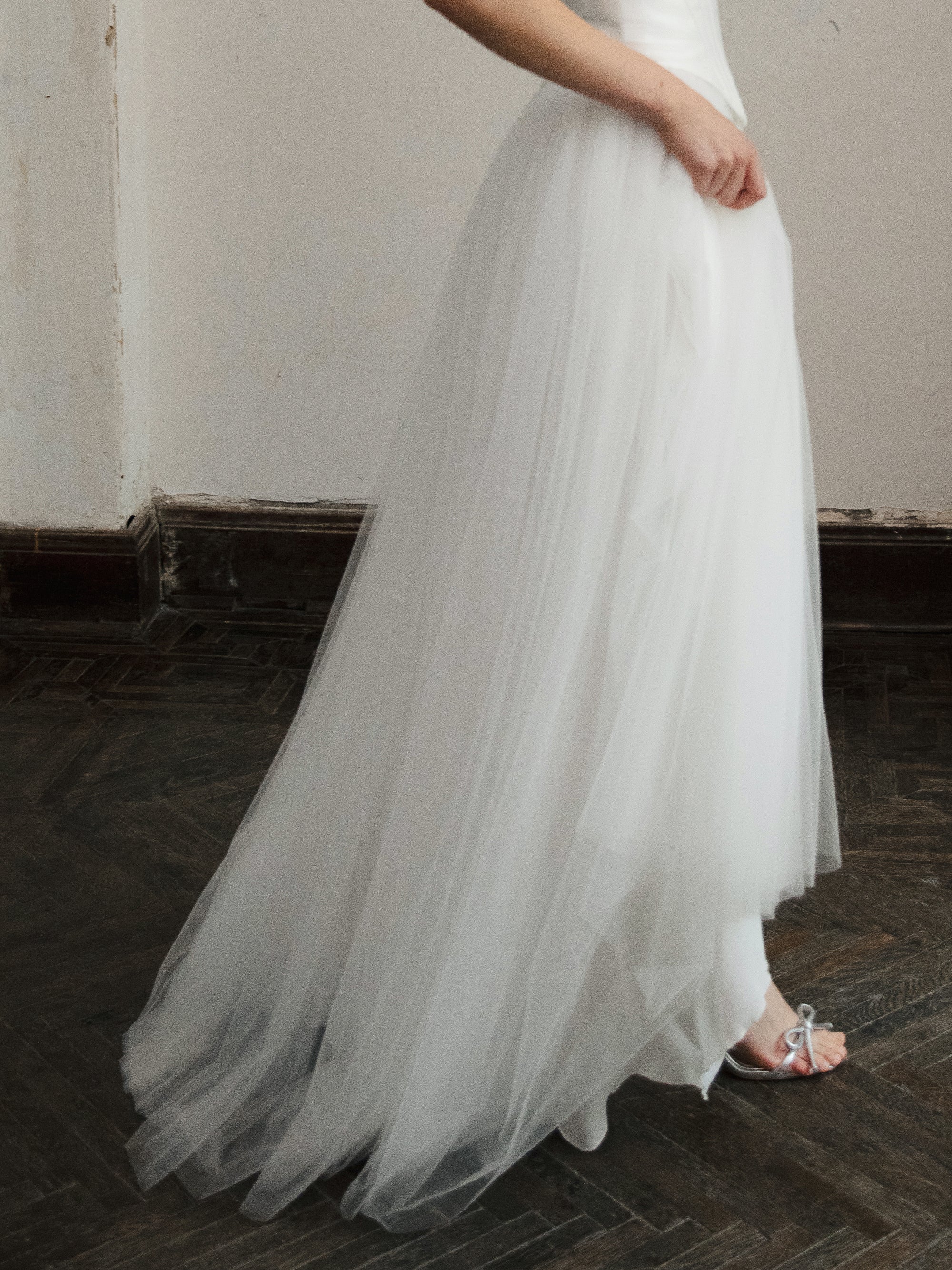 Tulle Skirt Two Piece Set - Corset Wedding Dress