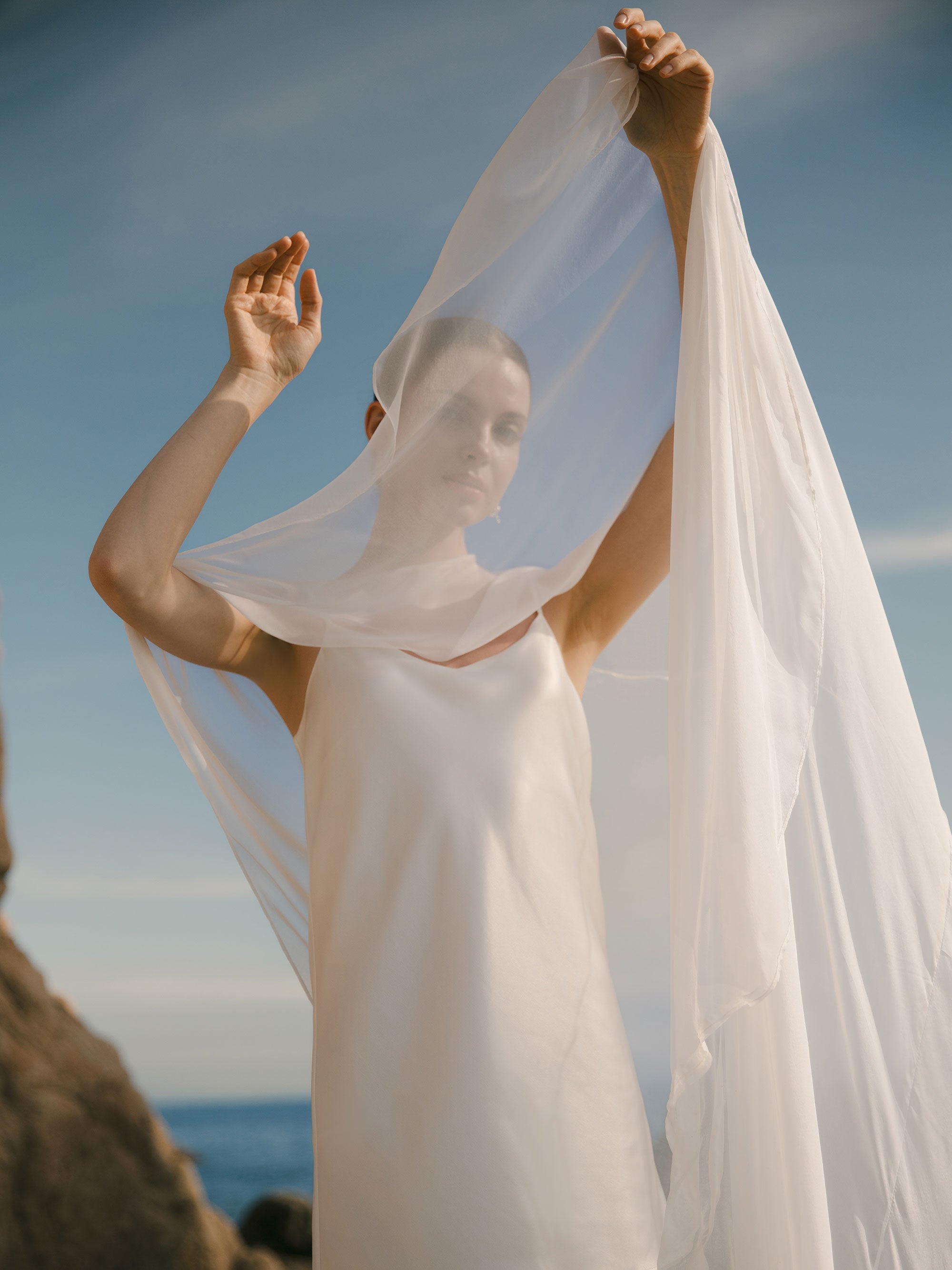 Pure Silk Bridal Cape Veil - Wedding Dress Topper