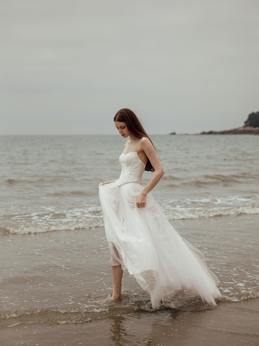 Tulle Skirt Two Piece Set - Corset Wedding Dress