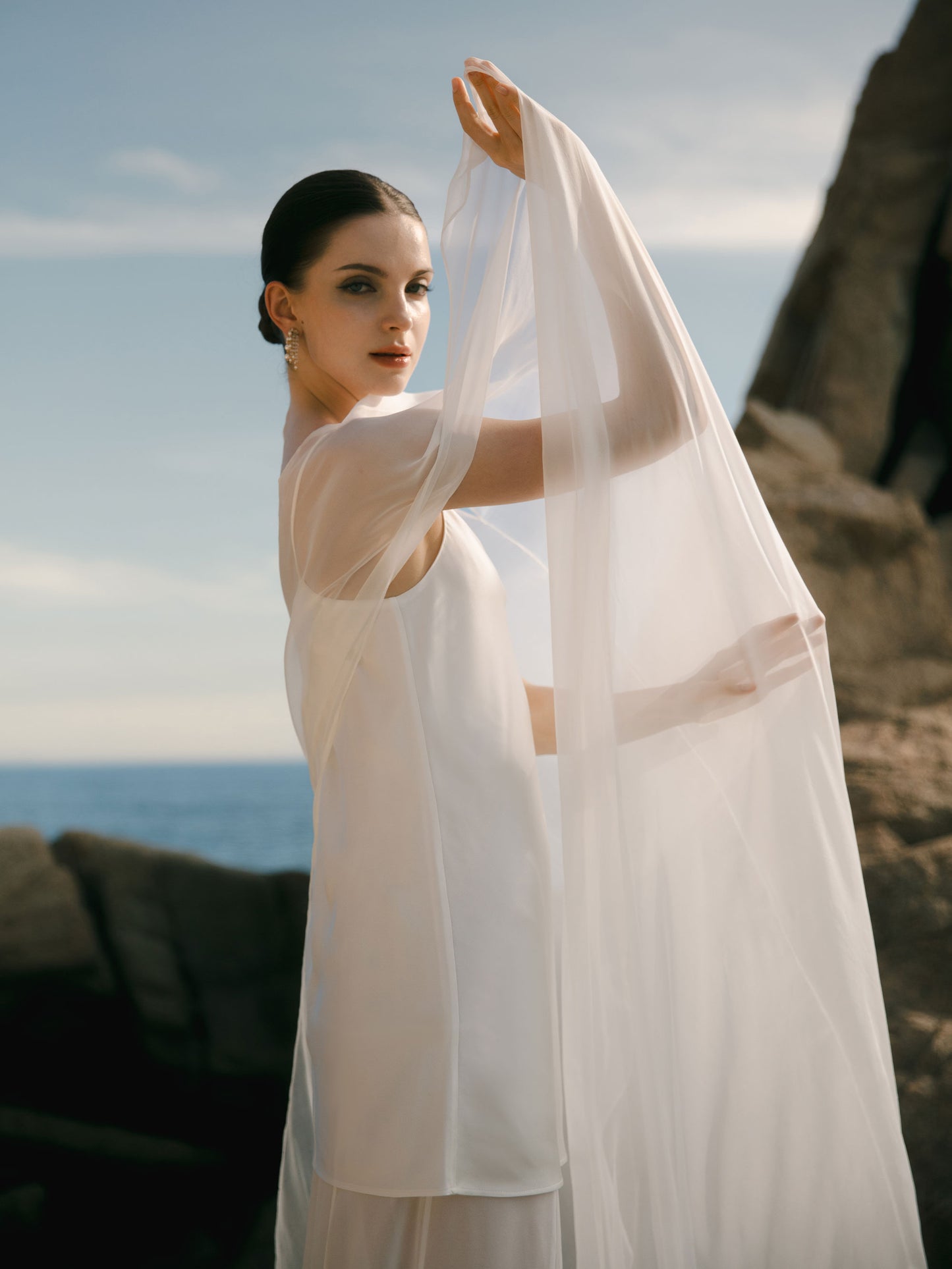 Silk Bridal Cape Veil - Wedding Dress Topper