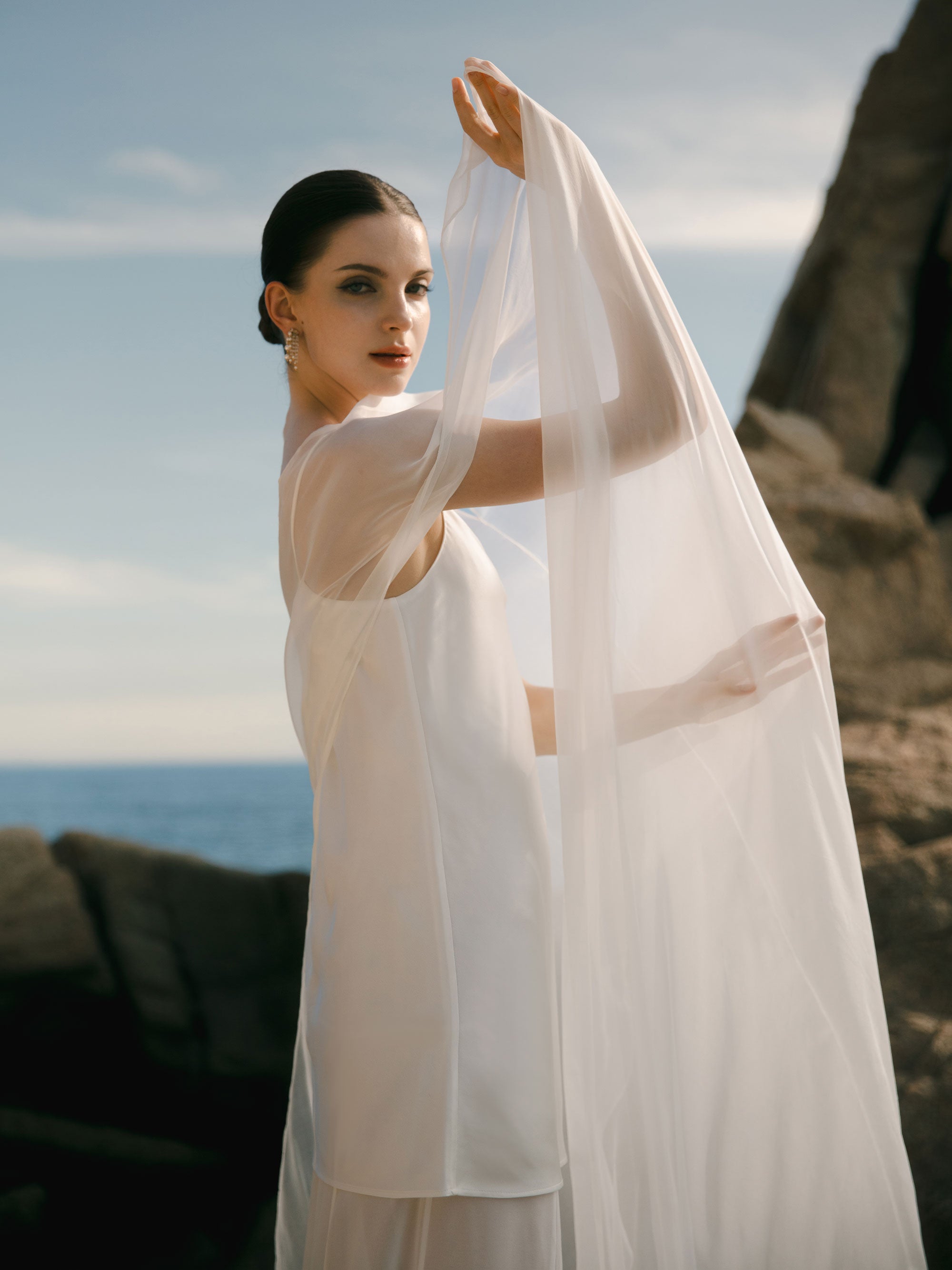 Pure Silk Bridal Cape Veil - Wedding Dress Topper
