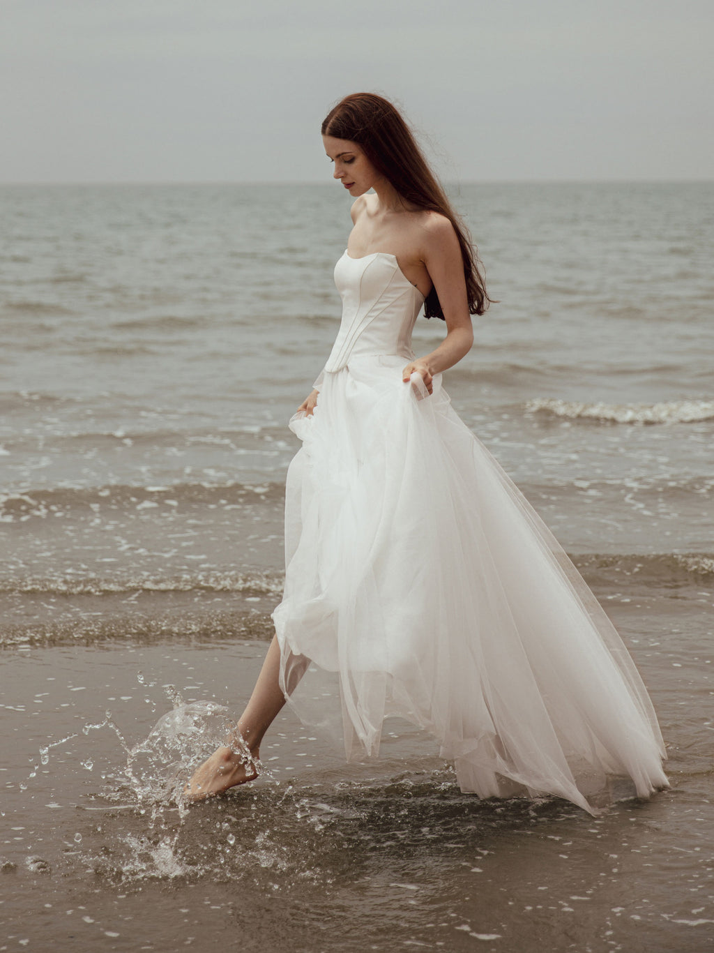 Tulle Skirt Two Piece Set - Corset Wedding Dress