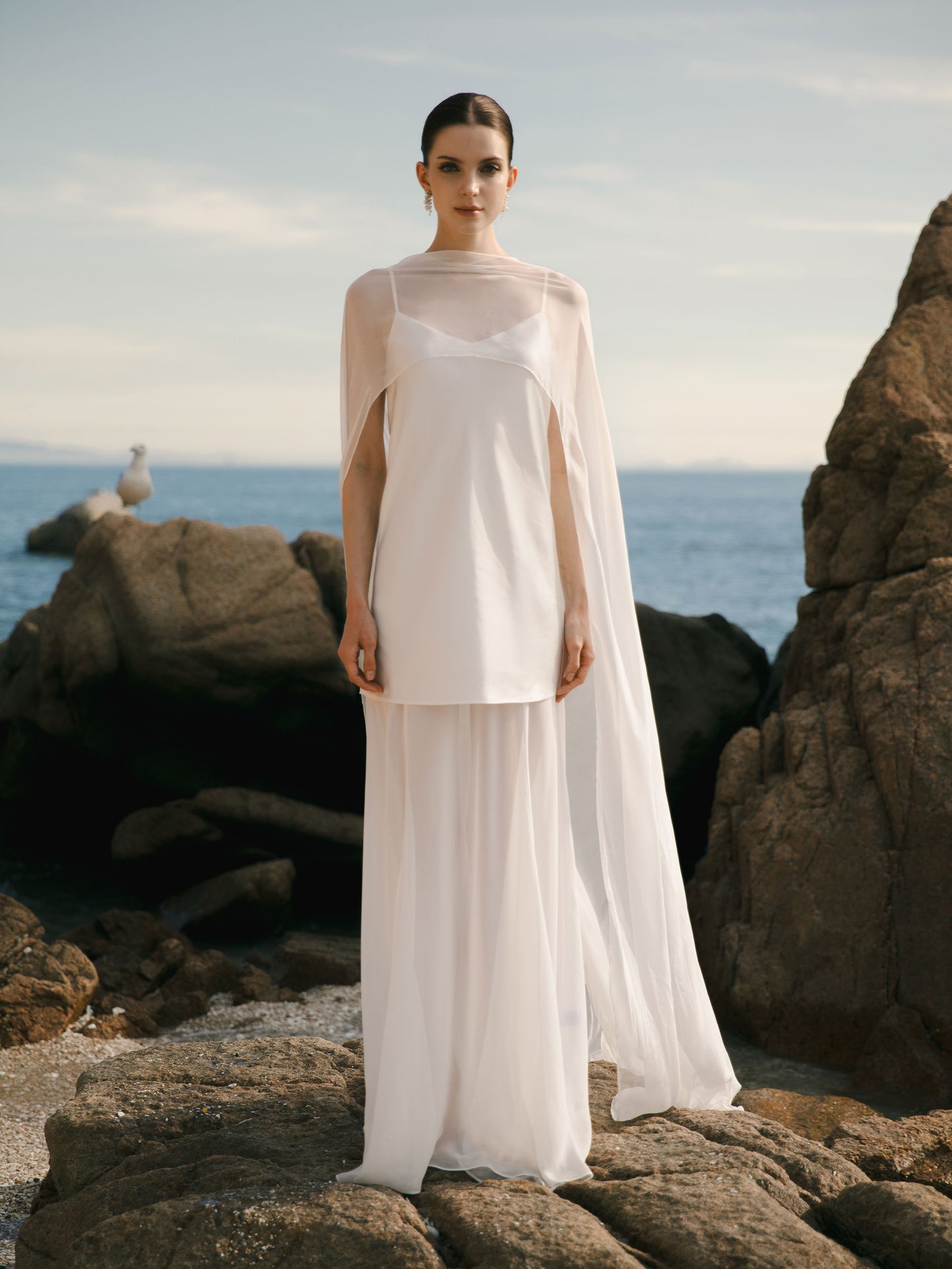 Silk Bridal Cape Veil - Wedding Dress Topper