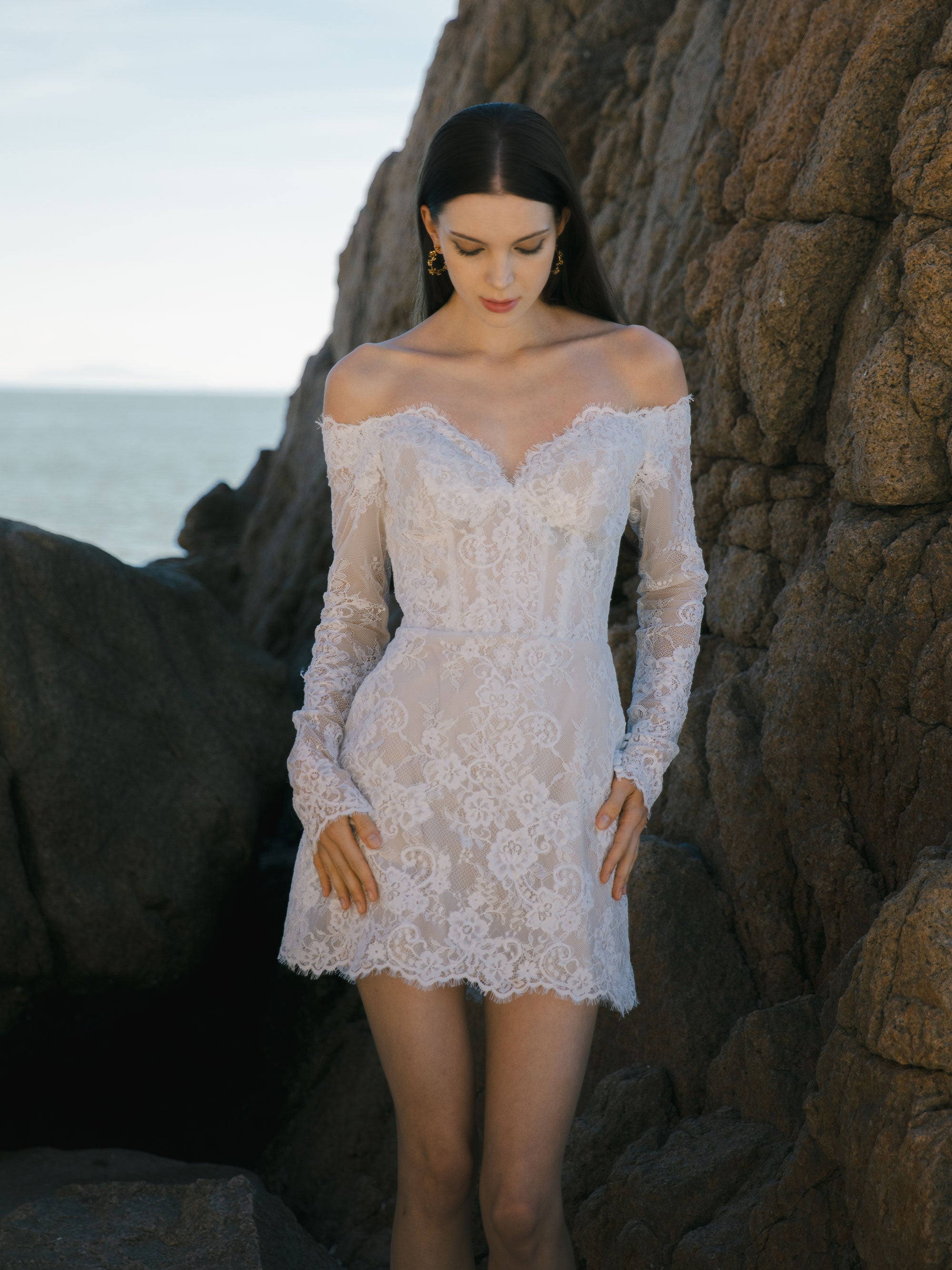Lace Mini Wedding Dress - Bridal After Party Dress