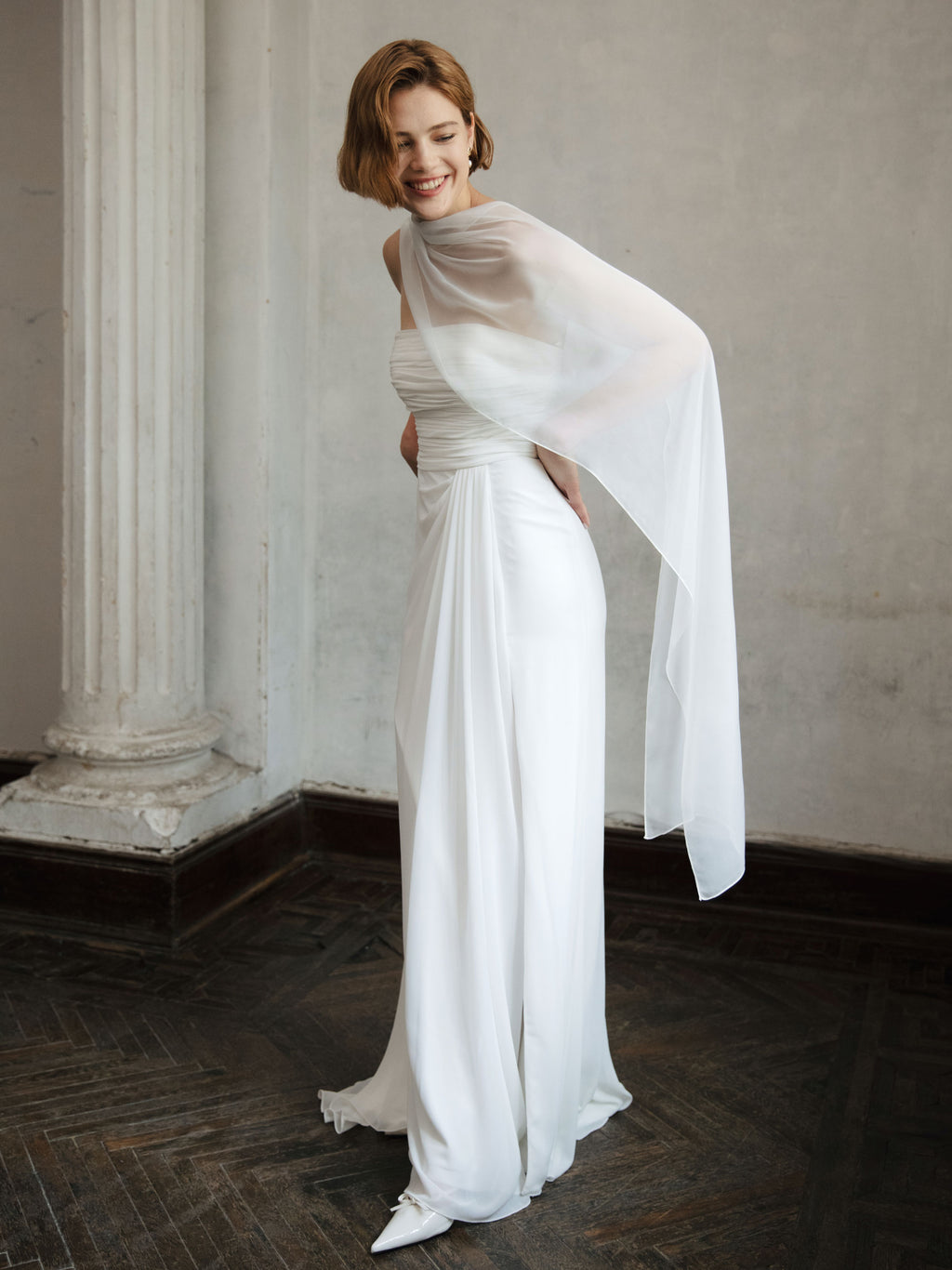 Strapless Modest Wedding Dress