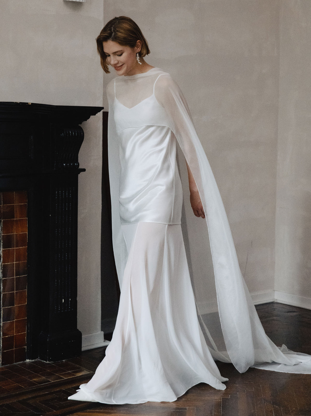 Pure Silk Bridal Cape Veil