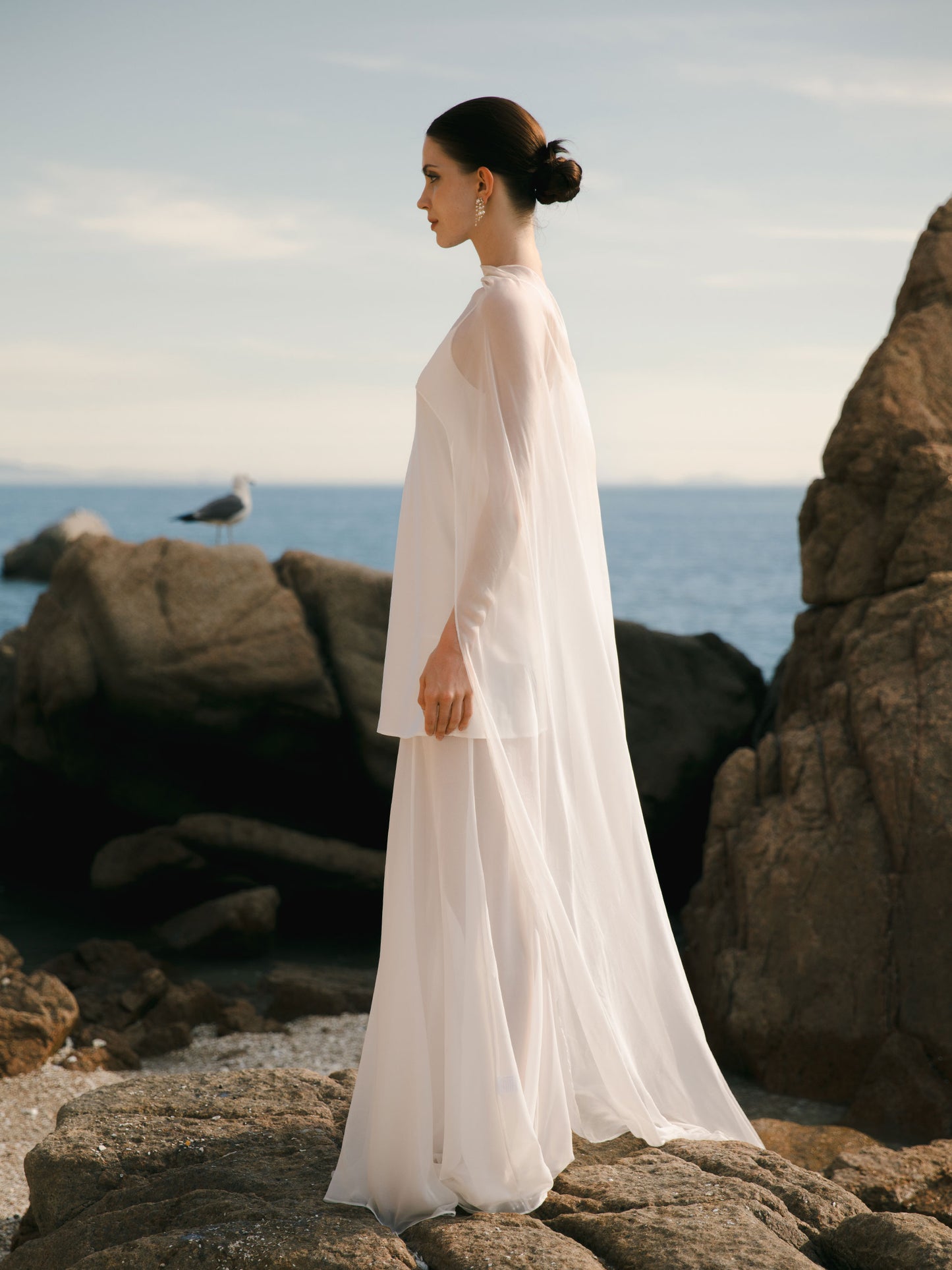 Silk Bridal Cape Veil - Wedding Dress Topper