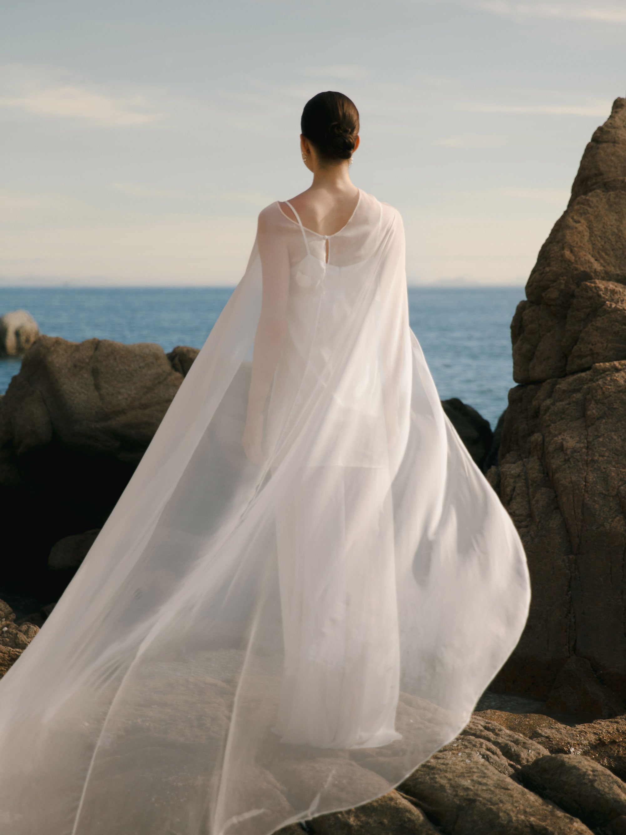 Pure Silk Bridal Cape Veil - Wedding Dress Topper
