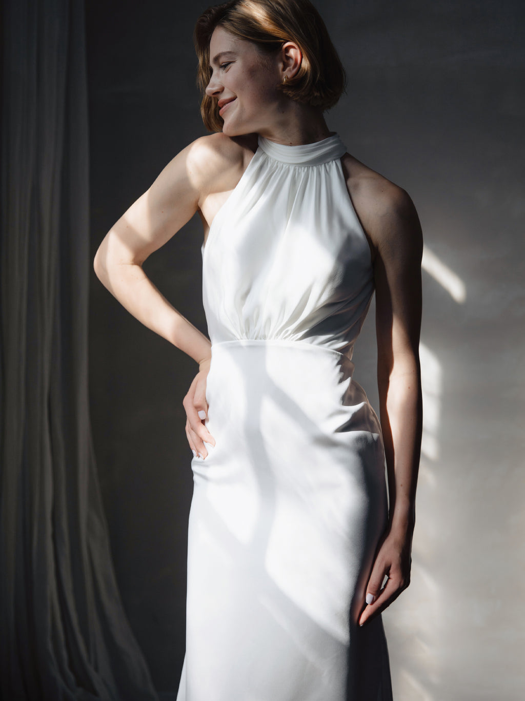 Minimalist Halter Wedding Dress
