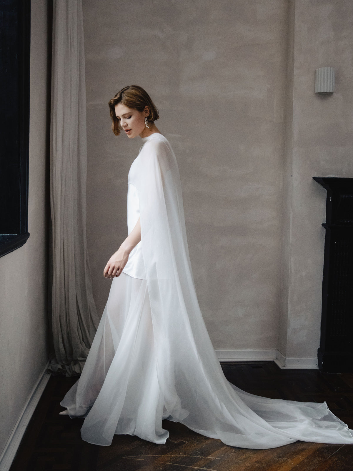 Pure Silk Bridal Cape Veil