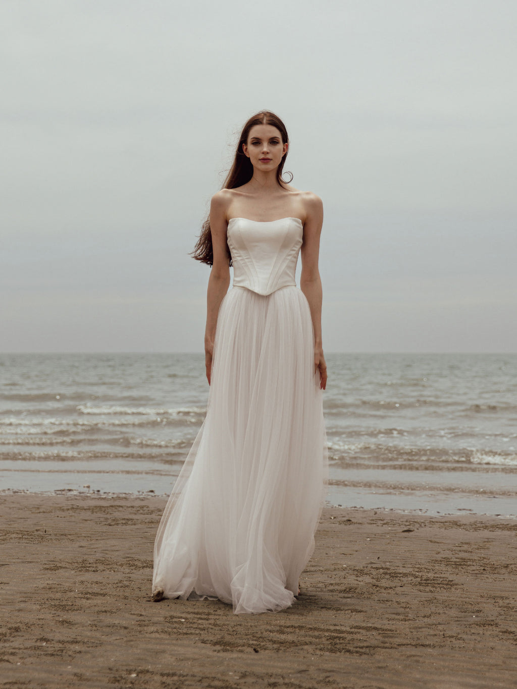 Tulle Skirt Two Piece Set - Corset Wedding Dress
