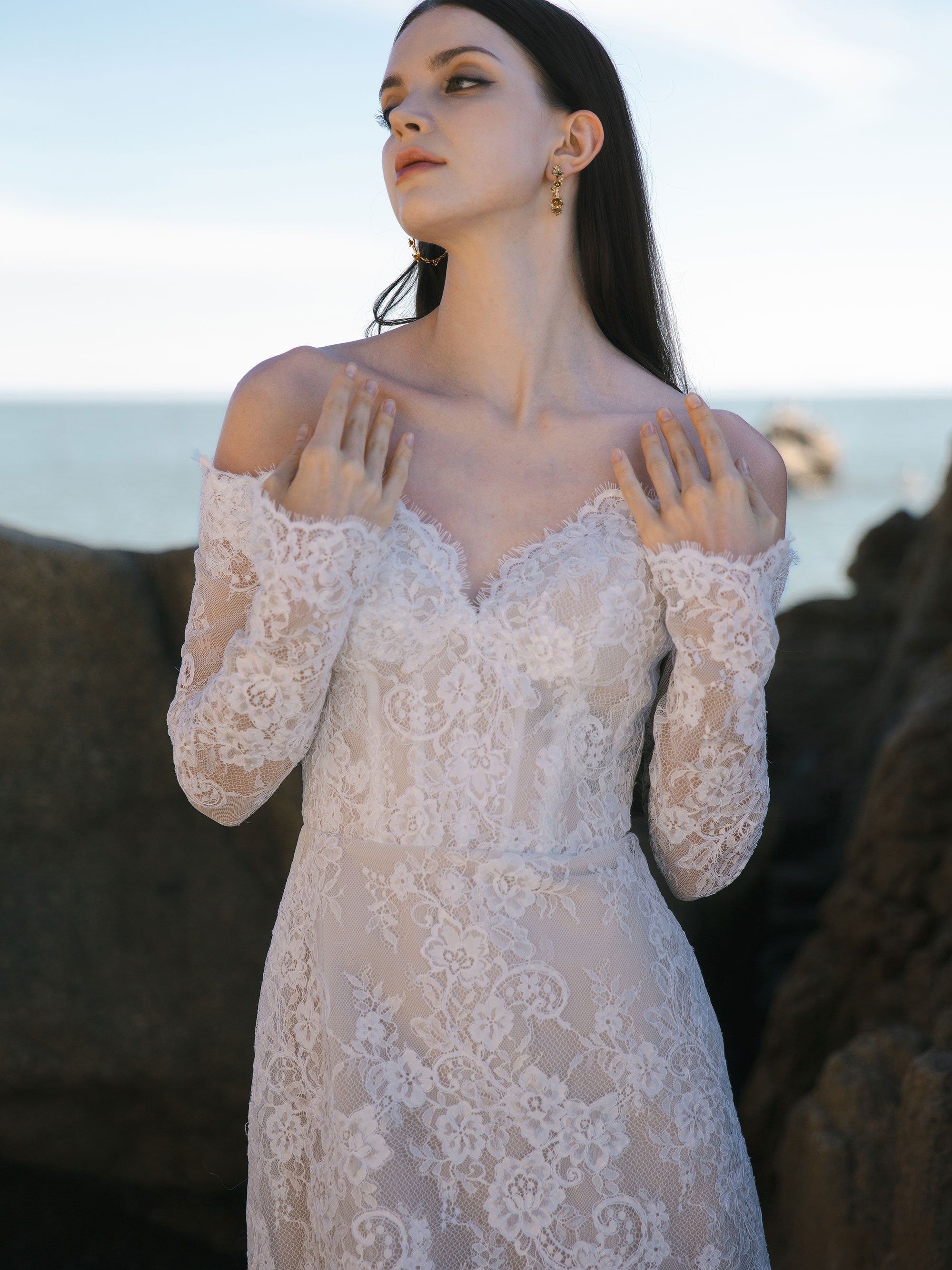 Lace Mini Wedding Dress - Bridal After Party Dress