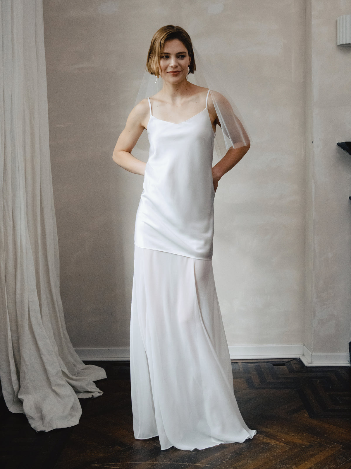 Asetete Satin Slip Wedding Dress
