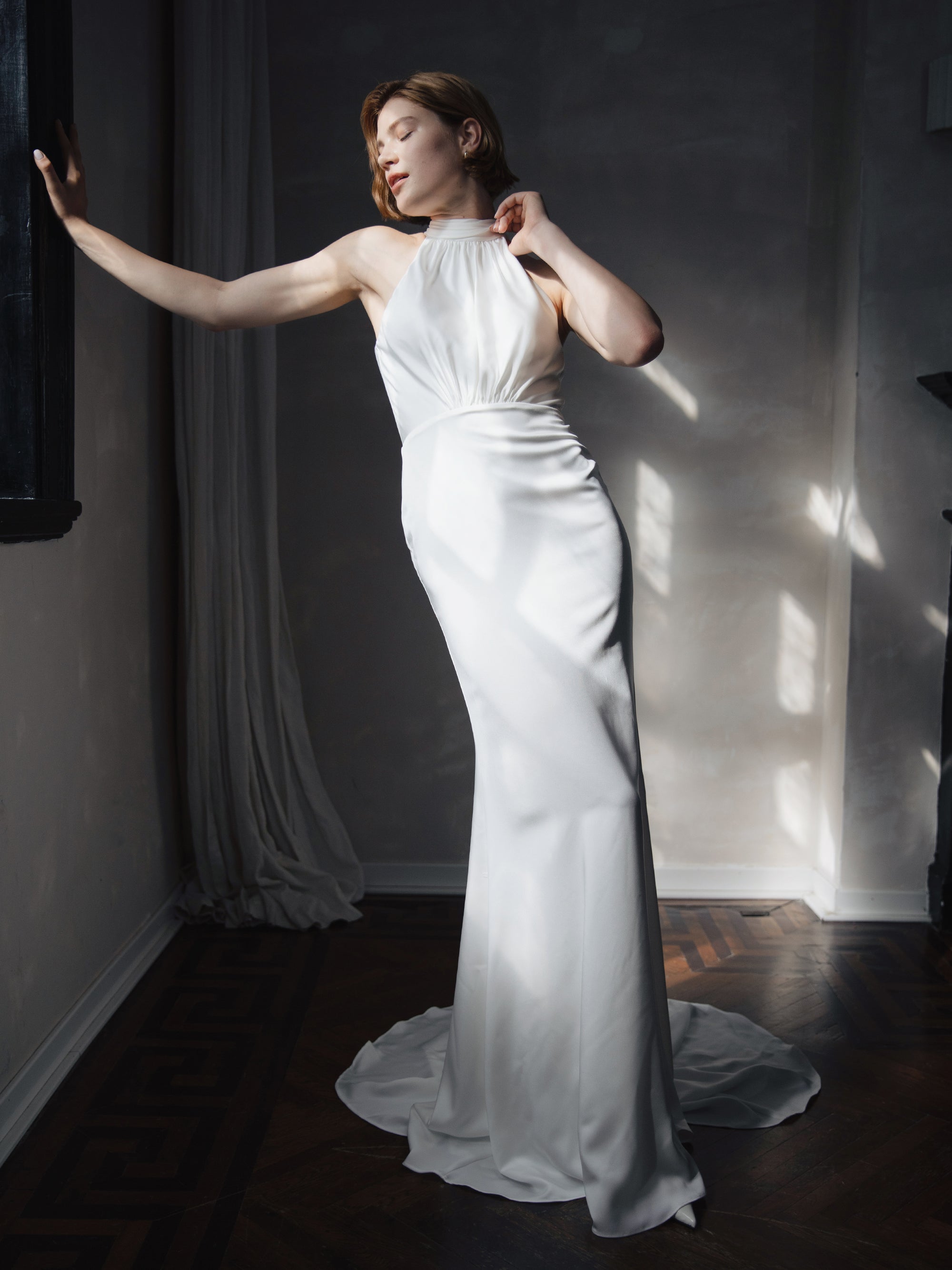 Minimalist Halter Wedding Dress