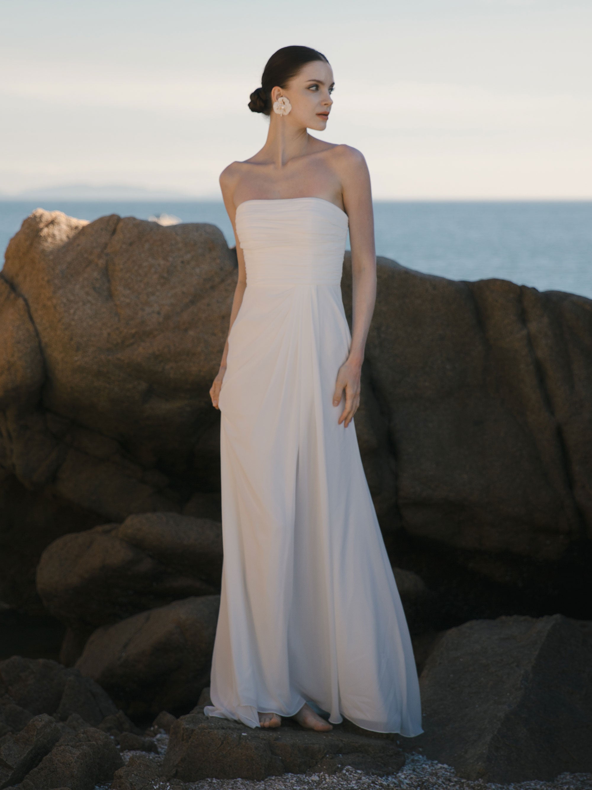 Strapless Modest Wedding Dress