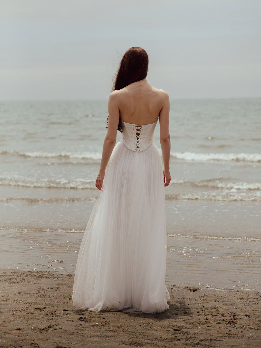 Tulle Skirt Two Piece Set - Corset Wedding Dress