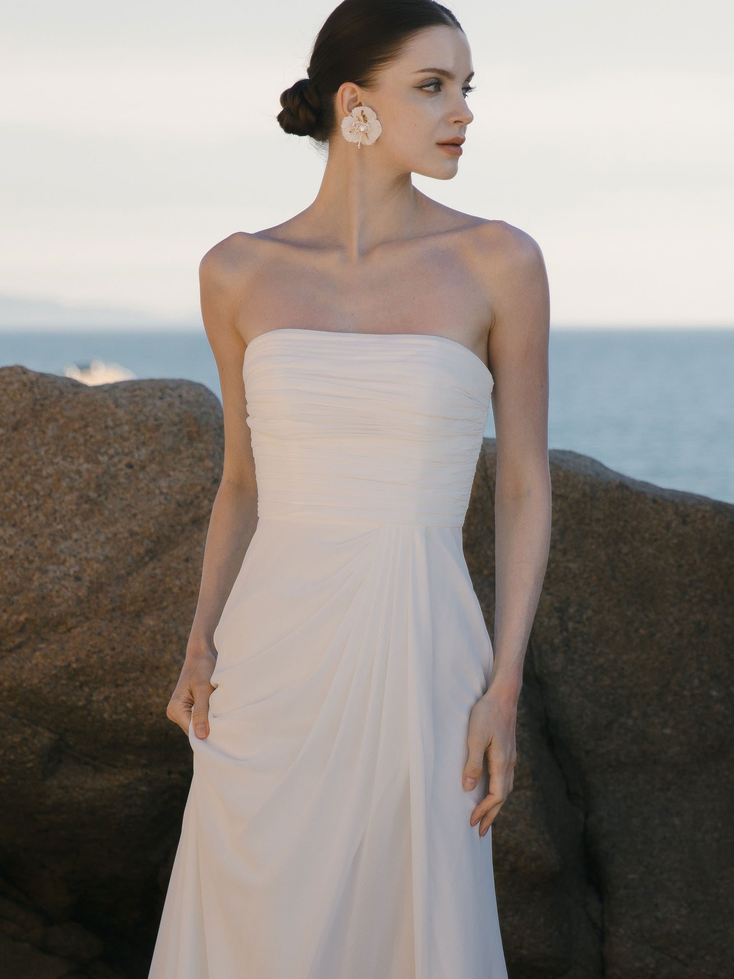 Strapless Modest Wedding Dress