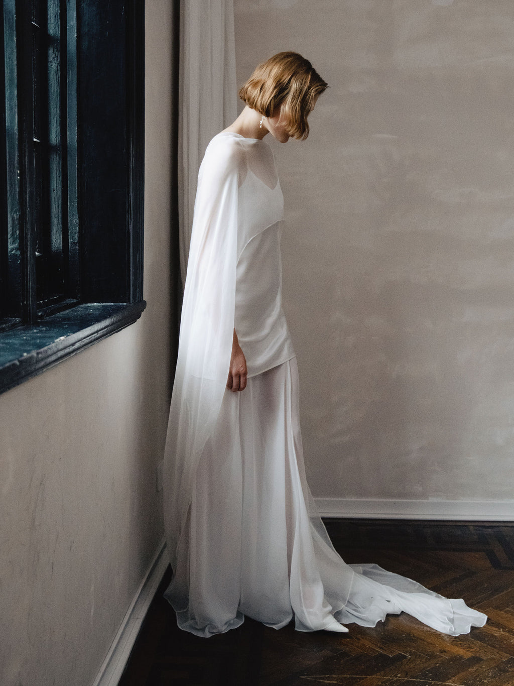 Pure Silk Bridal Cape Veil