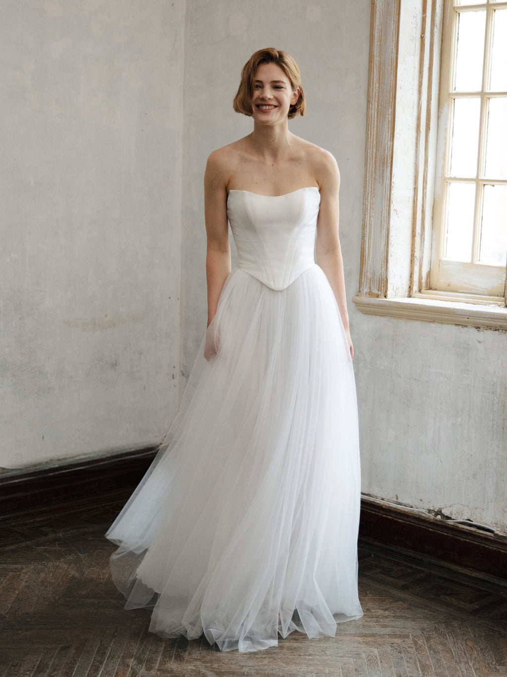 Tulle Skirt Two Piece Set - Corset Wedding Dress