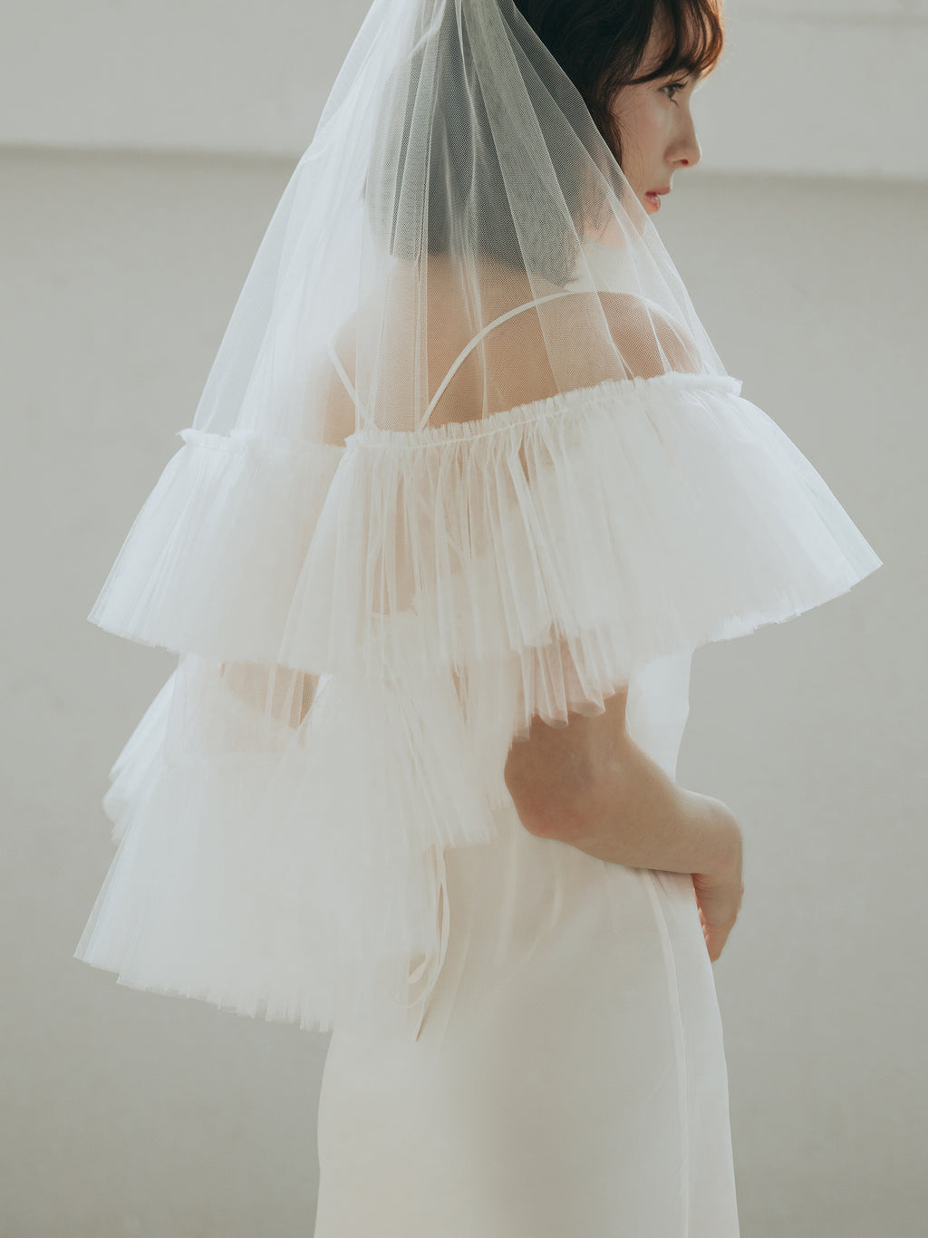 Ruffle Edge Statement Bridal Veil